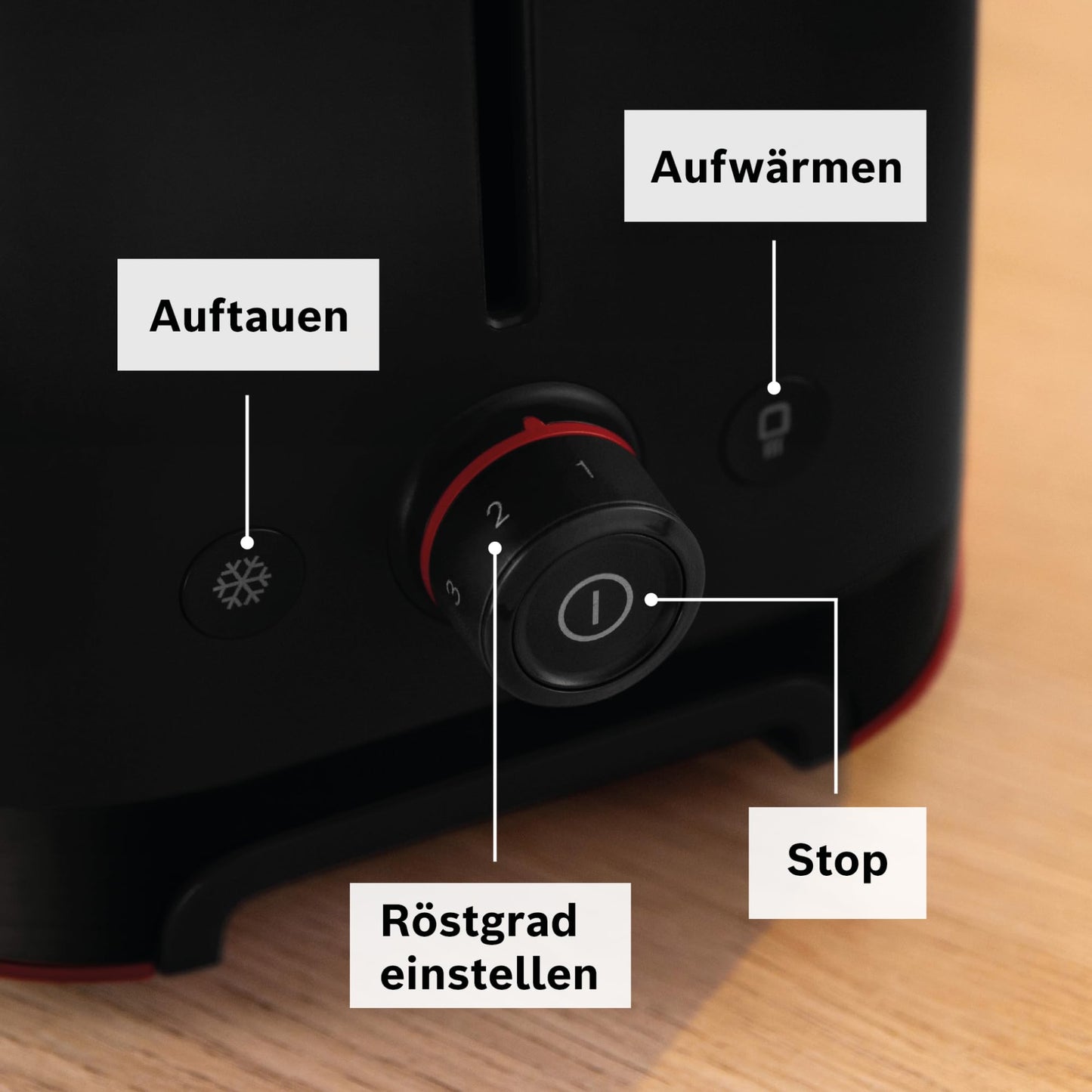 Bosch Kompakt Toaster MyMoment, integrierter Brötchenaufsatz, mit Auftaufunktion, mit Abschaltautomatik, Liftfunktion, Brotzentrierung, perfekt für 2 Scheiben, 800 Watt, Schwarz matt