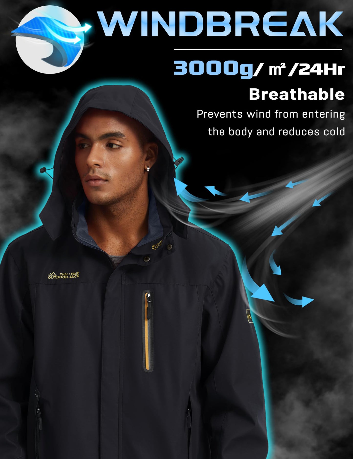 Men’s Outdoor Jacket – Lightweight Water-Resistant Hiking Coat