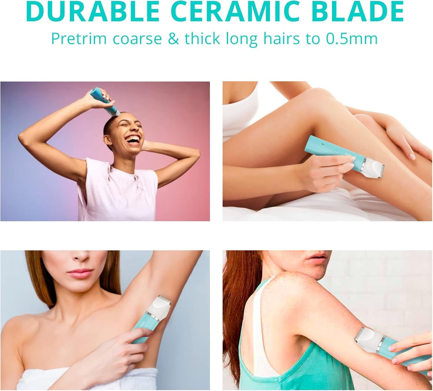 Bikini Trimmer für Frauen Schamhaare 2 in 1 Eletctric Rasierer für Frauen Wiederaufladbarer Eletctric Rasierer für Frauen IPX7 Wasserdicht Bikini Trimmer für Achselbein Arm Körper Gesicht (Roségold)