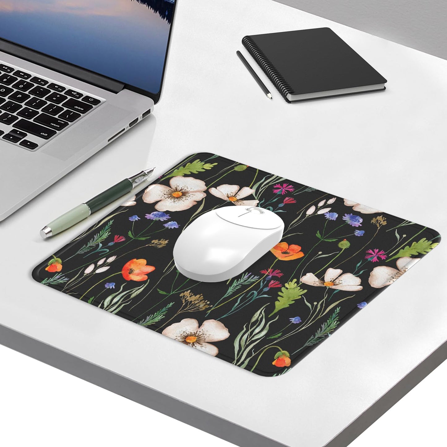 Giecy Mauspad mit Gelkissen,Mousepad mit Handauflage Ergonomisches, Bequemes Computer-Handballenauflage Maus für Laptop,Gaming,Mousepad mit Rutschfester PU-Unterseite (A-Tropische Pflanzen)
