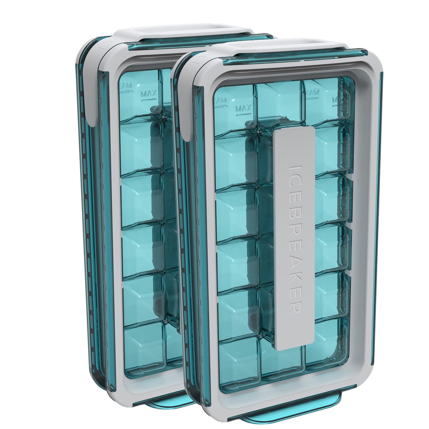 ICEBREAKER POP 2.0 ice cube tray - Make and serve ice without touching the ice - The hygienic ice container for the freezer - Silicone container with lid - 18 ice cubes (2 pieces)