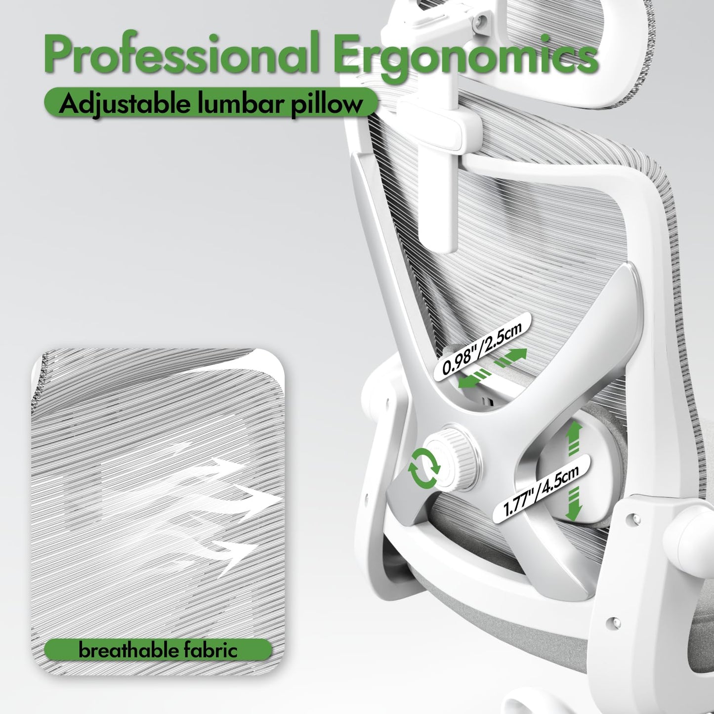 TRALT Ergonomischer Bürostuhl - X-förmiger bequemer Computer-Bürostuhl, Gaming-Stuhl, Bürostuhl mit Lendenwirbelstütze, Netz-Bürostuhl mit Kopfstütze (Grau-Silber)