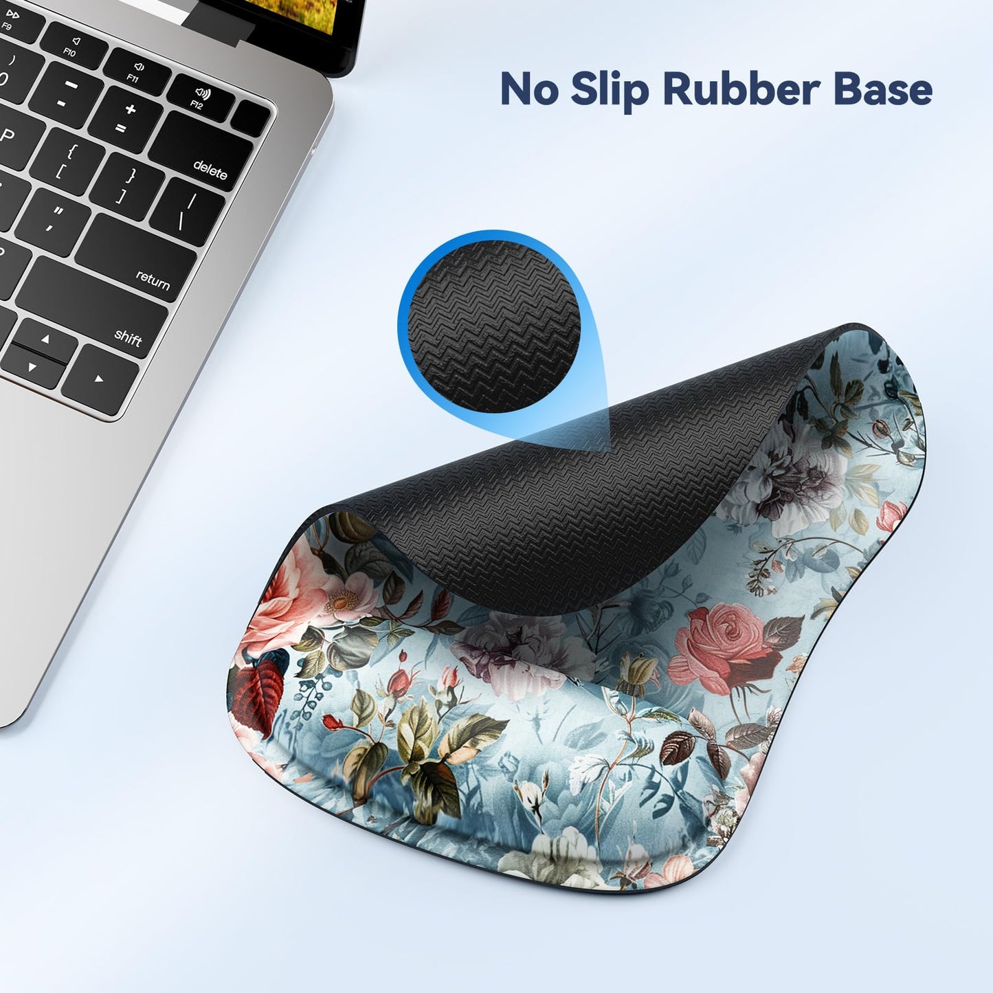 TECKNET Mauspad mit Gelkissen, Memory Foam Mousepad Ergonomisches Wasserdicht Komfort Mausmatte mit Handgelenkpolster Handauflage für Alle Maus Offfice Heim Computer Laptop
