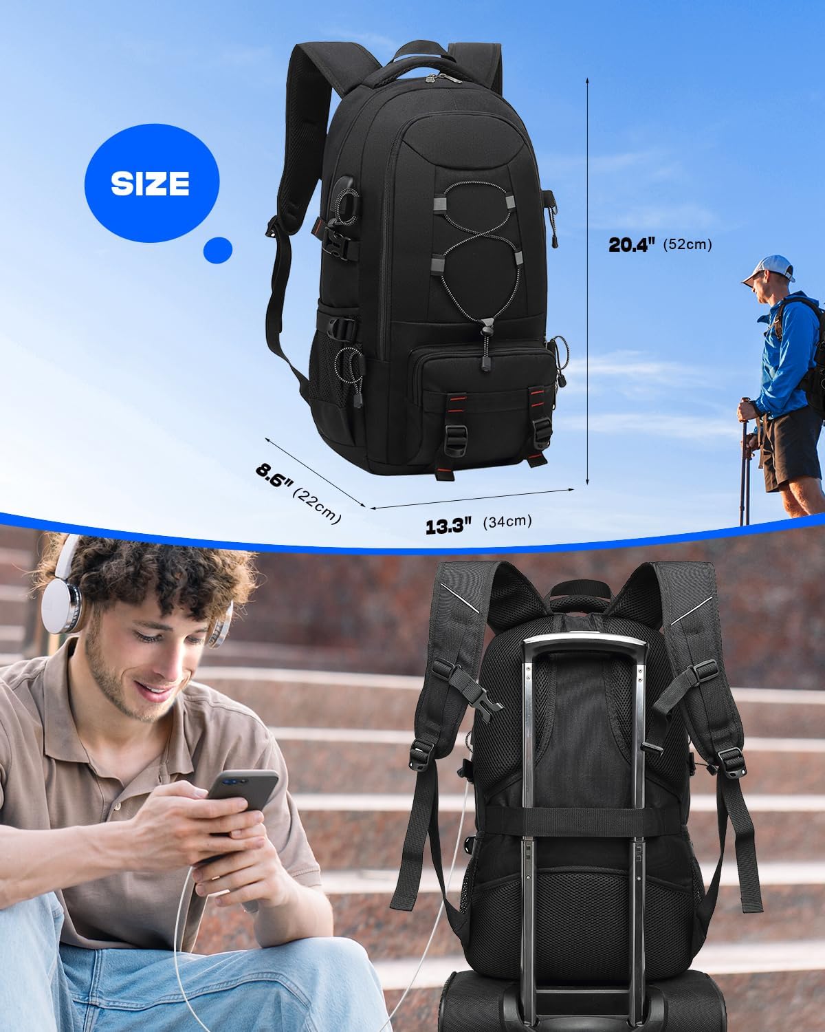 45L Waterproof Travel Backpack