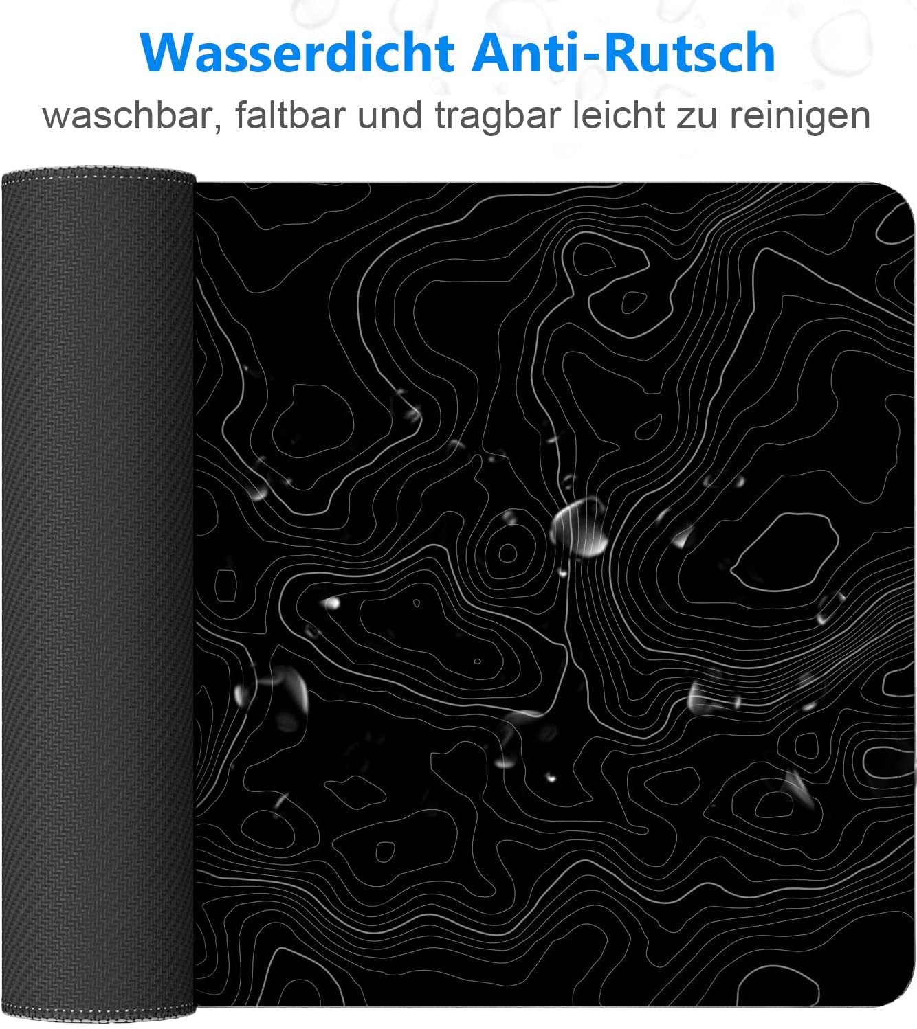 Owege Gaming Mauspad XXL 900 x 400 mm Artistic Curve Mousepad Groß Vernähte Kanten WassXerdicht Anti-Rutsch für PC, MacBook,Laptop Verbessert Präzision und GeschwindigkeiX