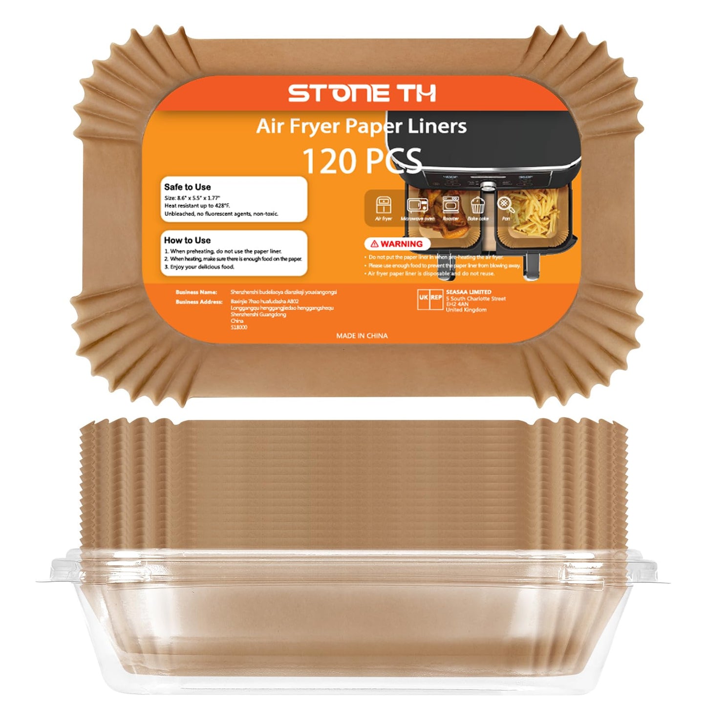 100 Stück Backpapier für Heißluftfritteuse 4,5L-8L, Stone TH 20-24cm Airfryer Backpapier Pergamentpapier Liner Kompatibel mit COSORI Philips Cecotec Midea Russell Hobbs XL XXL Airfryer