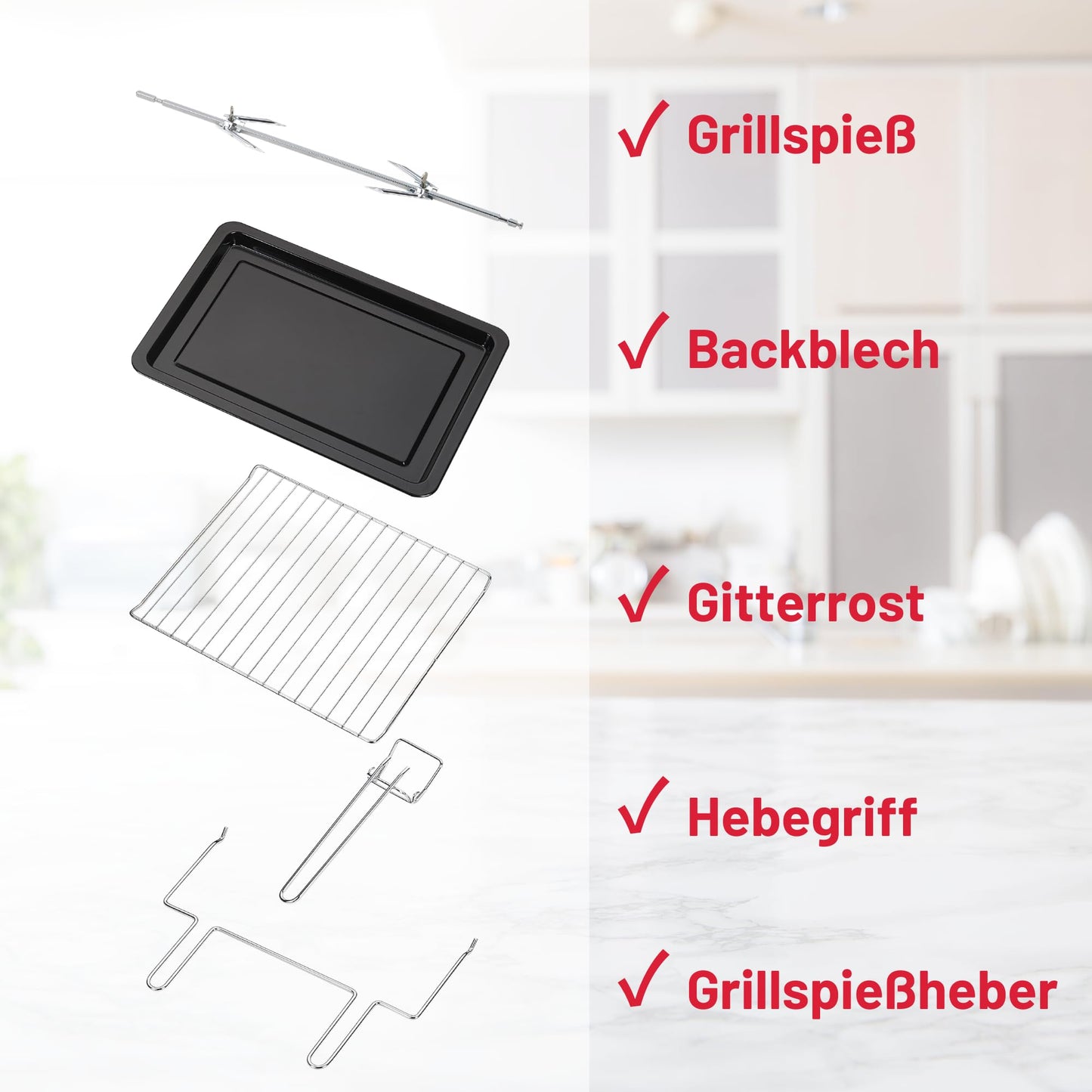 OptimumX 20 L Minibackofen, Klein mini Backofen mit Umluft, 60 Min Timer, Pizza-Ofen, 1380 W, Schwarz