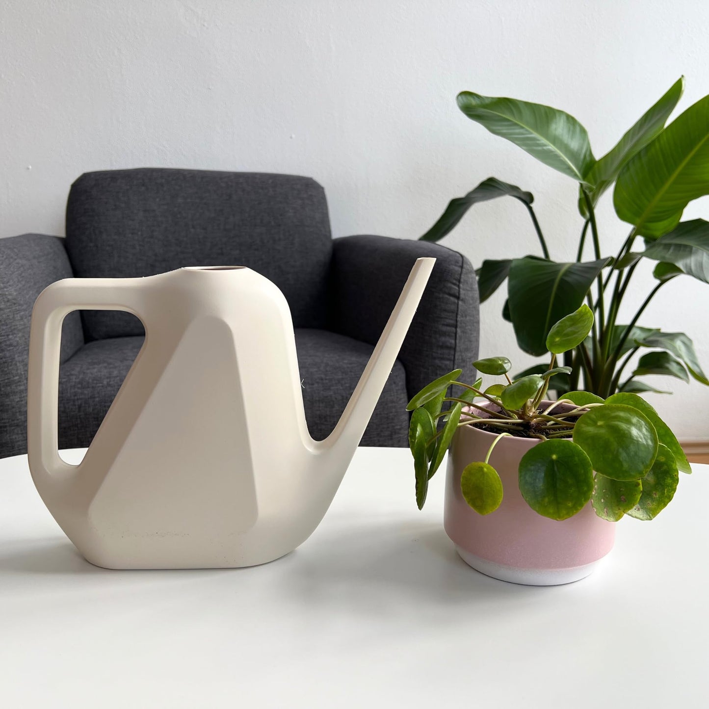 Plastia Gießkanne Klein für den Zimmerpflanzen 1,6 L - Blumengießkanne aus Recyceltem Kunststoff - Giesskanne mit Langem Ausgießer für Einfache Bewässerung, Grün