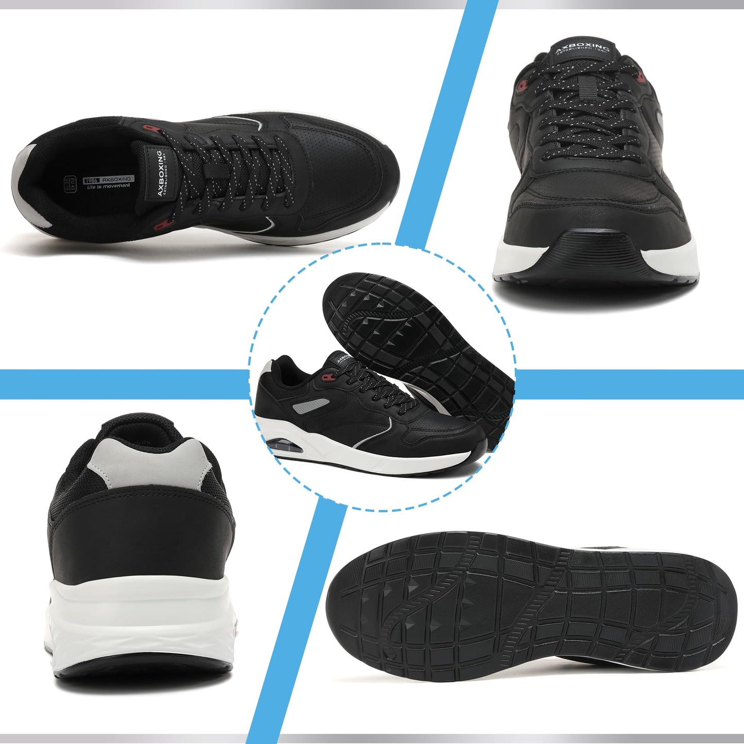 AX BOXING Men’s Sneakers – Lightweight Air Cushion Trainers