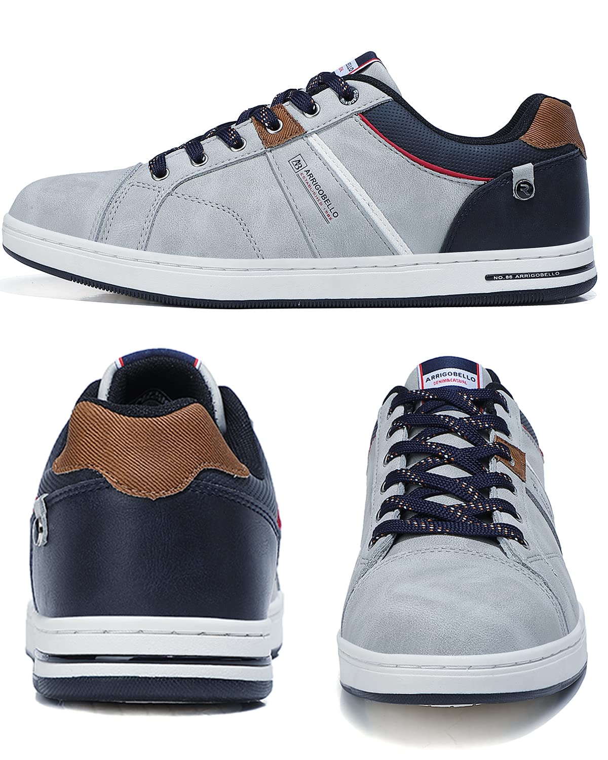 Men’s Casual Leather Sneakers – Lightweight Outdoor Trainers for Walking & Hiking