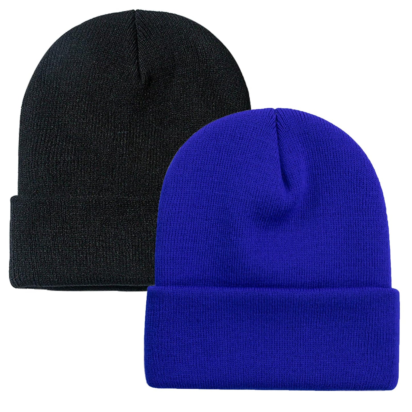 ZOORON 1&2 Pack Beanie for Men Women Slouchy Beanie Hats Winter Knit Caps Soft Ski Hat Unisex