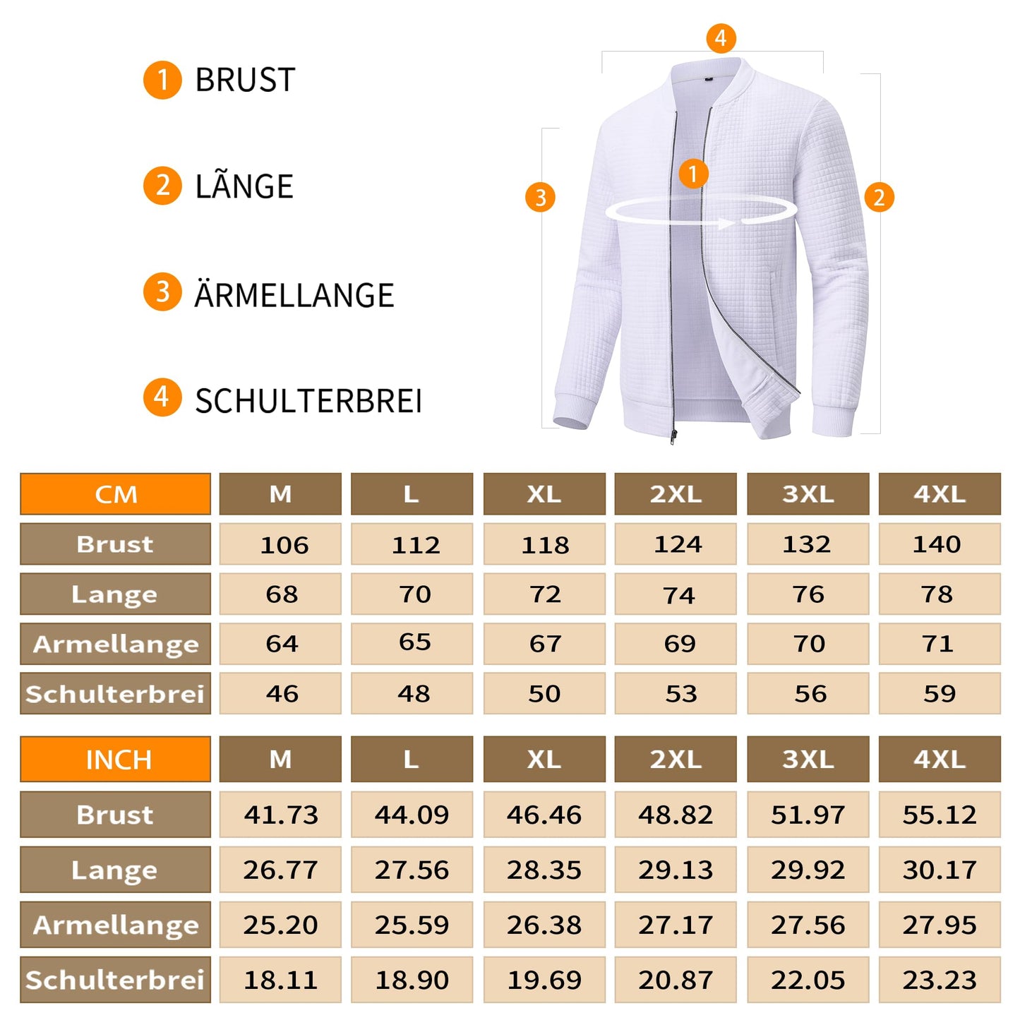Men’s Transitional Jacket – Lightweight Winter Jacquard Coat with Zipper Pocket