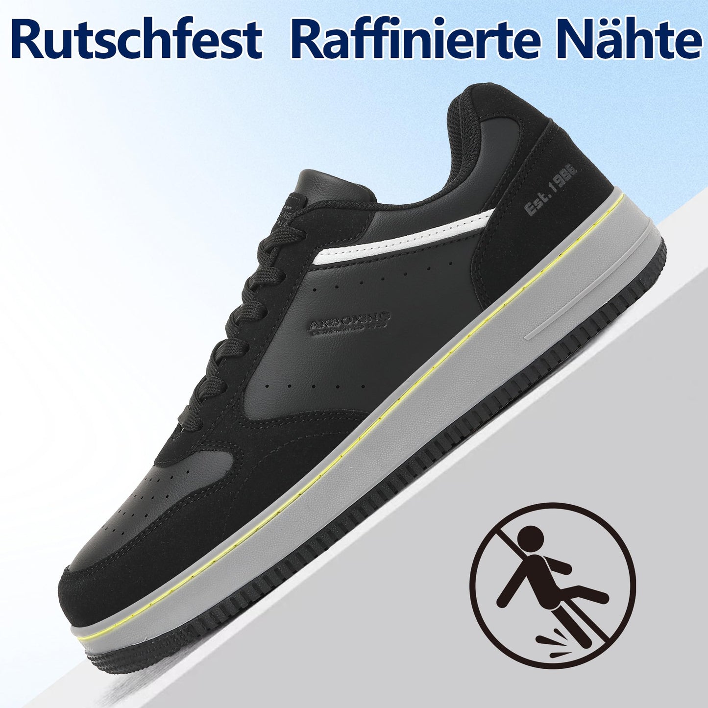AX BOXING Men’s Casual Trainers – Lightweight Breathable Faux Leather Sneakers