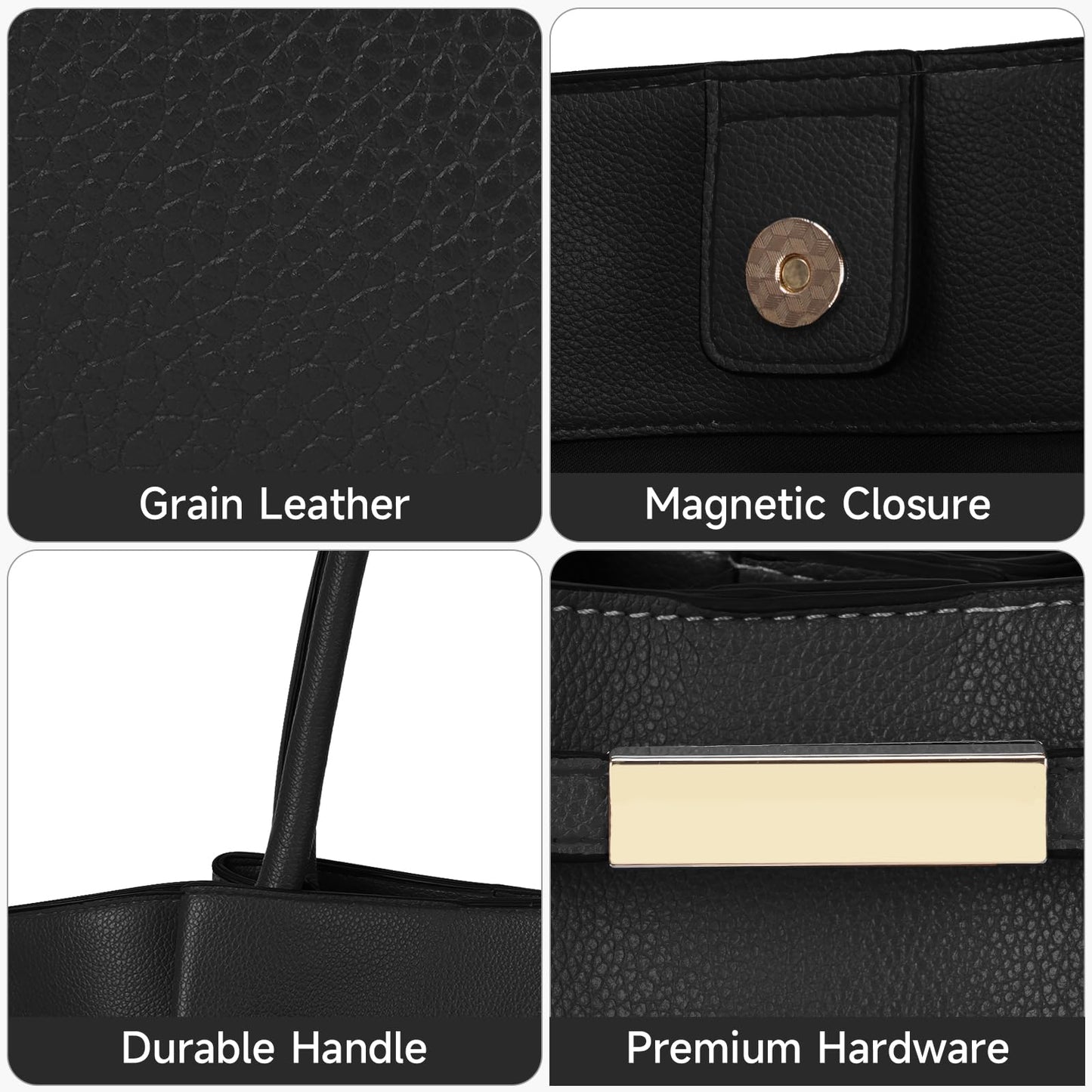 Large Faux Leather Tote Bag for Women