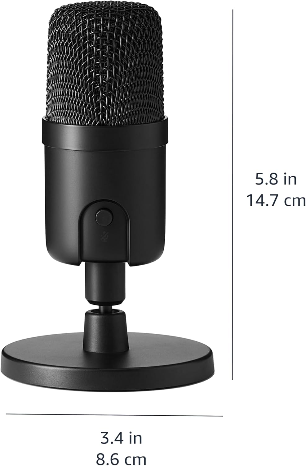 Amazon Basics Mini-USB-Kondensatormikrofon für Streaming, Gaming, Podcasting, mit Cardioid-Tonabnehmer, 5.8 x 3.4 inches, schwarz