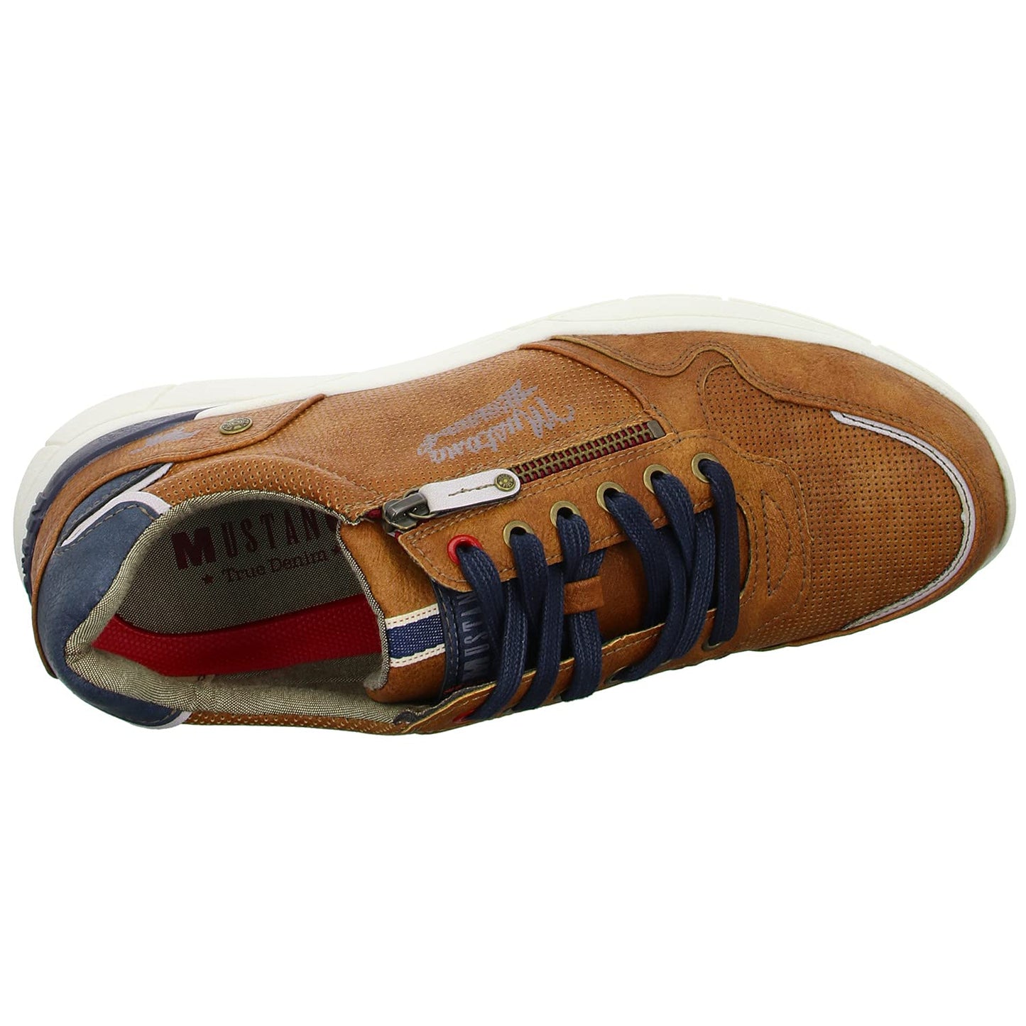 MUSTANG Men’s Trainers – Stylish Lace-Up Sneakers with Side Zip