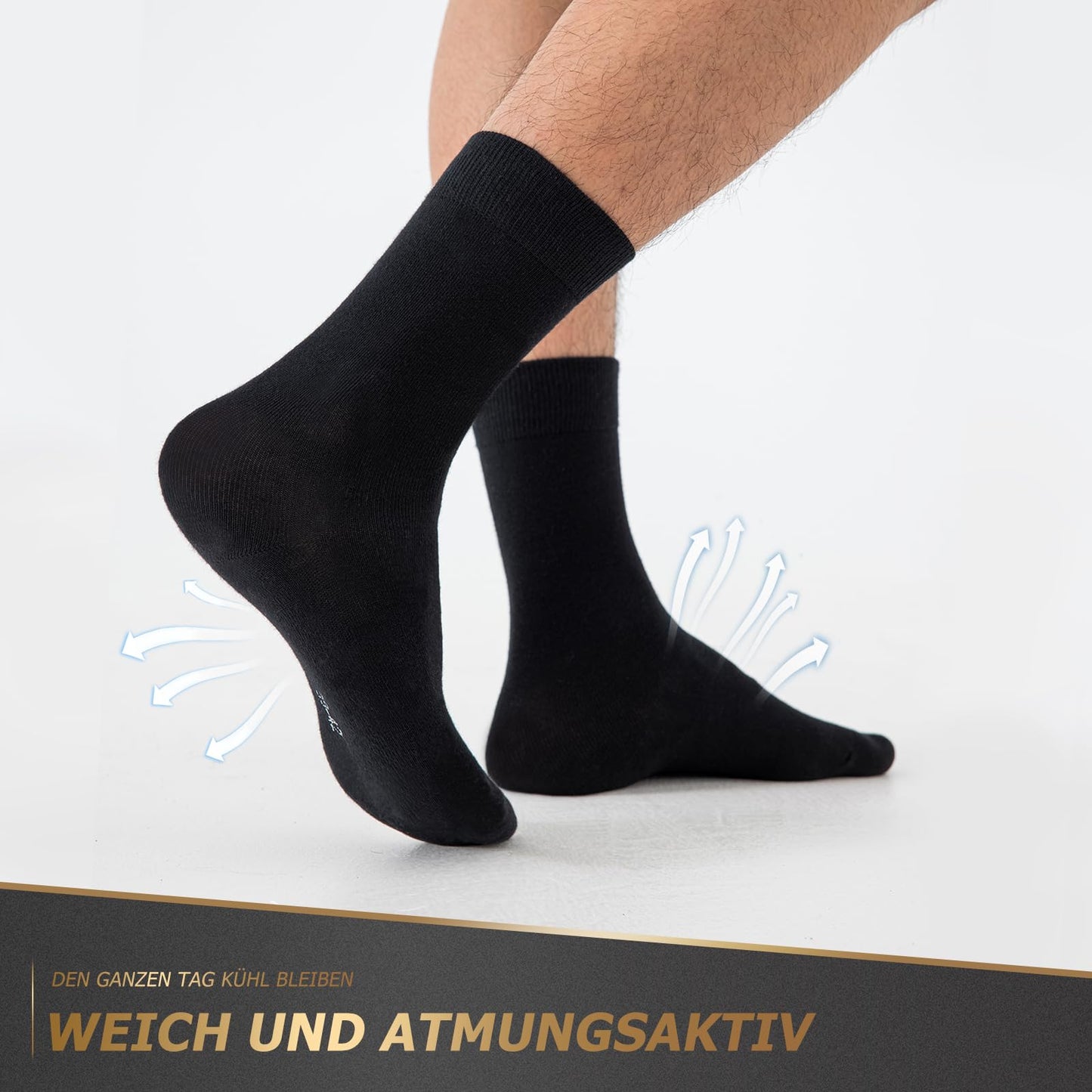 Niorasen Men’s Cotton Socks – 10 Pairs Seamless Business Socks