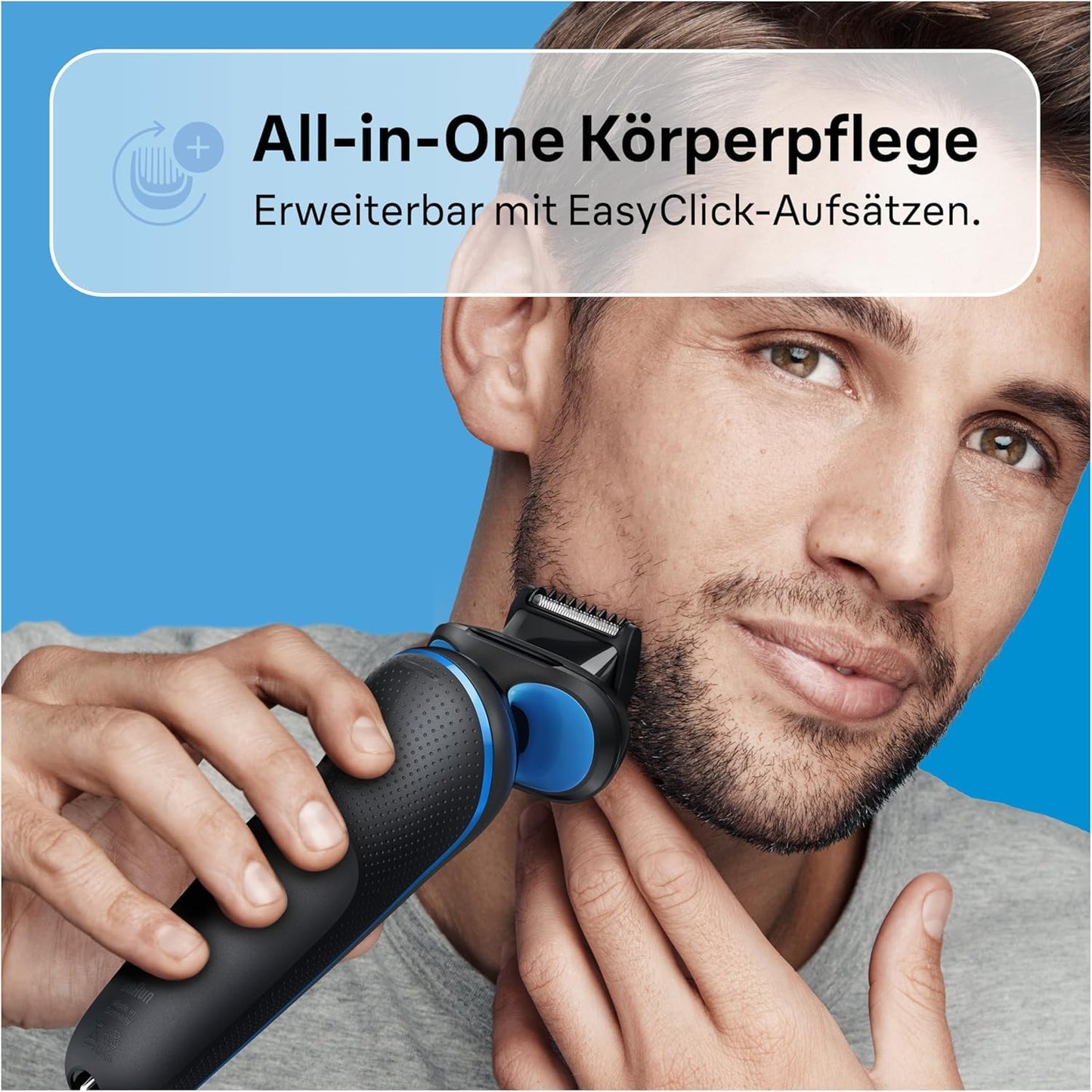 Braun Series 5 Elektrorasierer mit EasyClick Barttrimmer Aufsatz, Rasierer Herren Elektrisch Ladestation, EasyClean, Wet & Dry, rasierapparat, trockenrasierer, Made in Germany, 51-M4500cs, mintgrün
