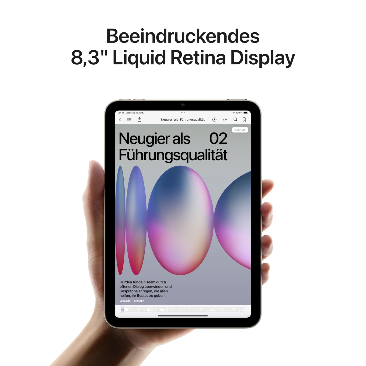Apple iPad Mini (A17 Pro) - 8.3" Liquid Retina Display, Wi-Fi 6E, 12MP Front/Rear Camera, Touch ID, All-Day Battery