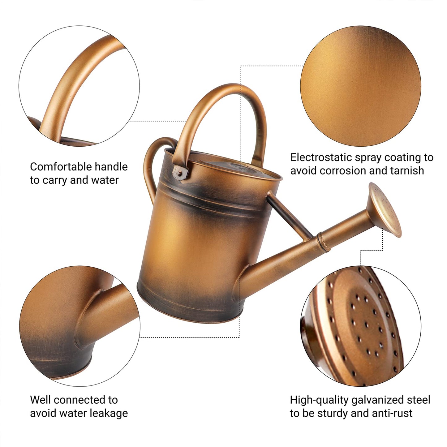 Gießkanne Metall Giesskanne Zimmerpflanzen 4l - Blumengießkanne Vintage Zink Gießkanne Garten