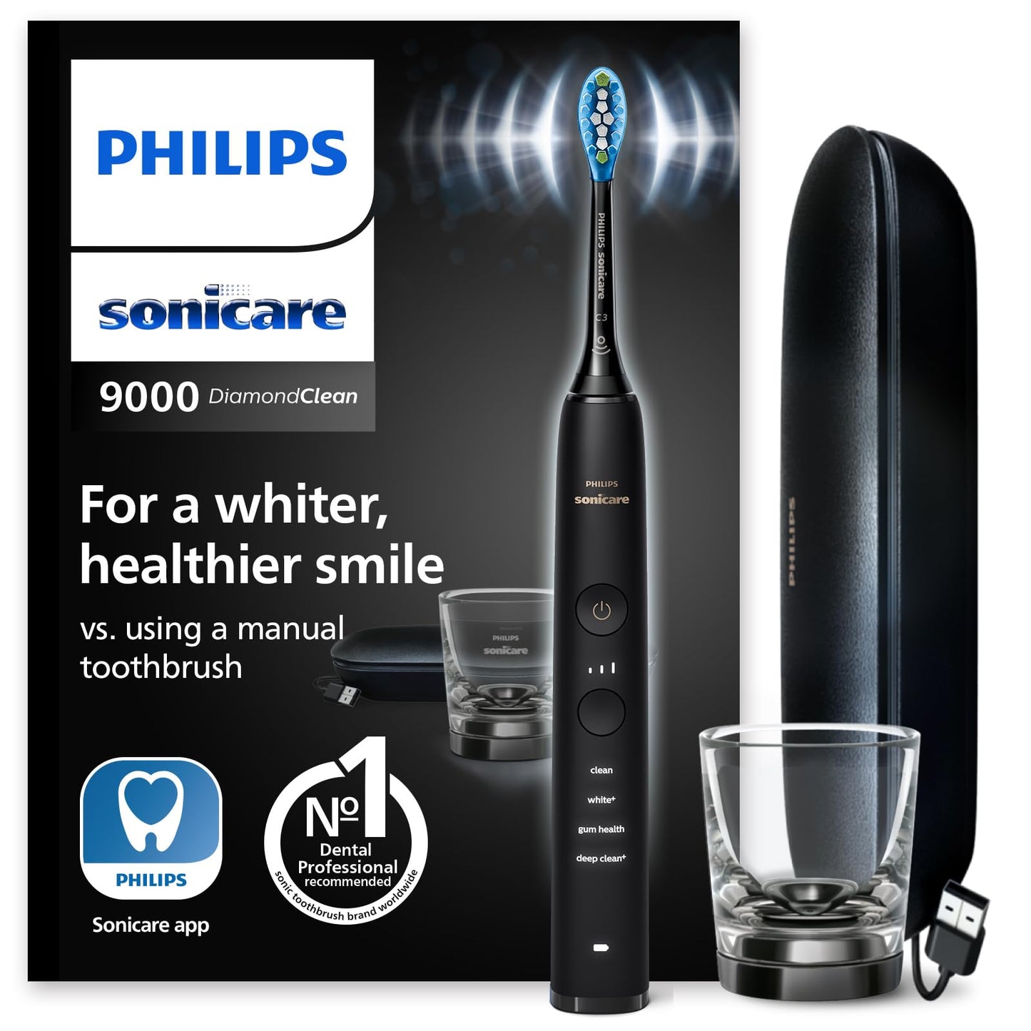 Philips Sonicare DiamondClean 9000 Elektrische Schallzahnbürste mit App