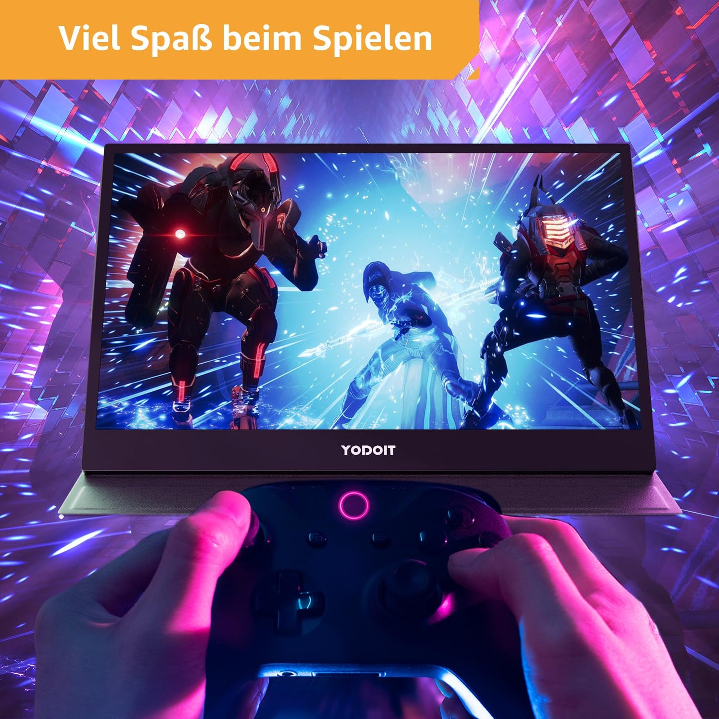 Yodoit Portable Monitor 15,6 Zoll 1920 x 1080 FHD Tragbarer Monitor IPS-Display mit USB Typ C Eingebaute Lautsprecher Eye Care Bildschirm für PC, Laptop, Xbox, PS 3/4/5, Switch und TV