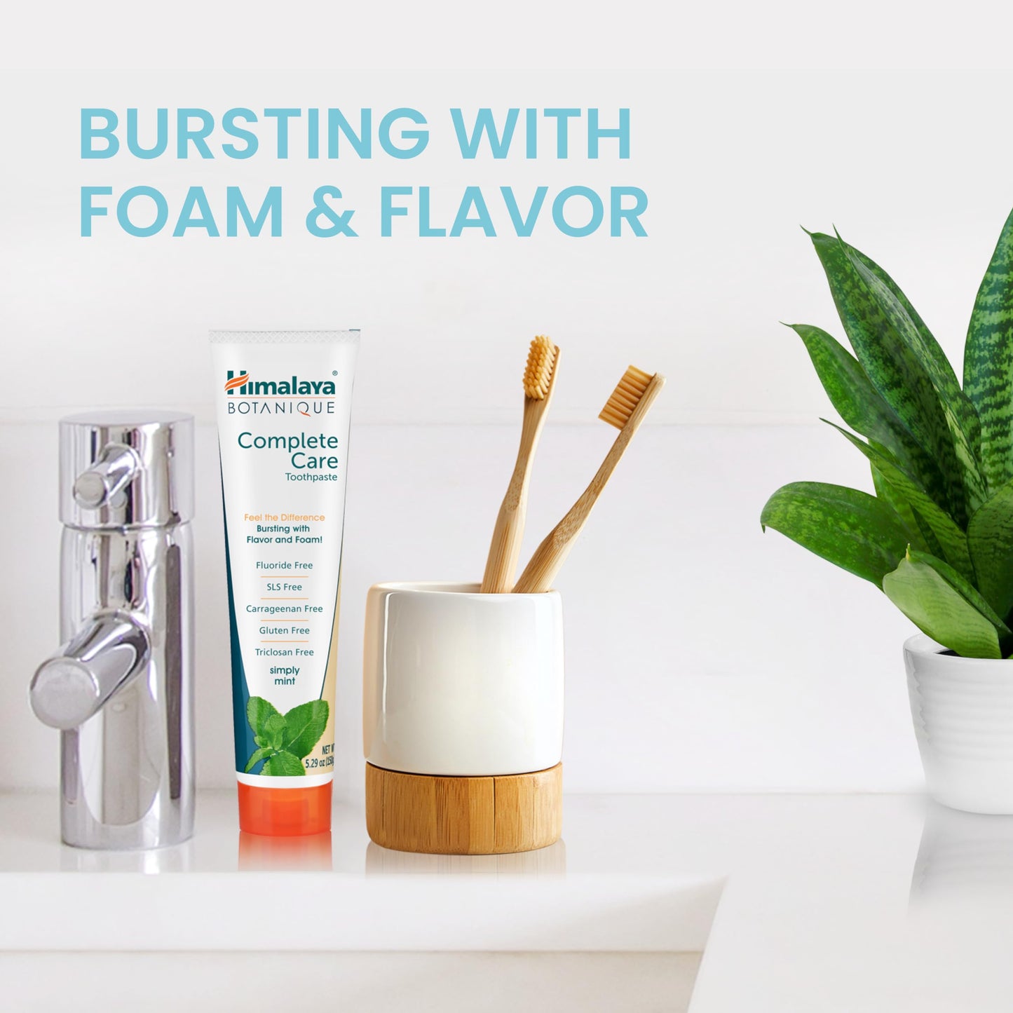 Himalaya Botanique Simply Mint Complete Care Toothpaste Refreshing Mint Flavour | Strong Teeth | Healthy Gums | Fresh Breath - 150g