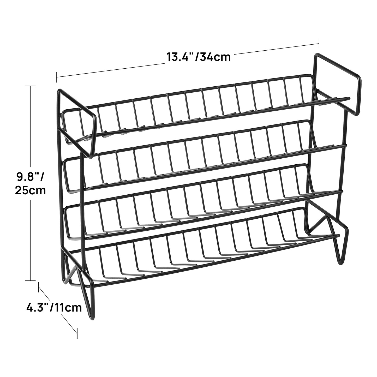 Vtopmart 4-stöckiges Gewürzregal Stehend, 28 Leere Gewürzgläser mit Gestell und 432 Gewürzetiketten, Gewürz-Organizer für Küchen, Schrank, Speisekammer, Schrank, Arbeitsplatte