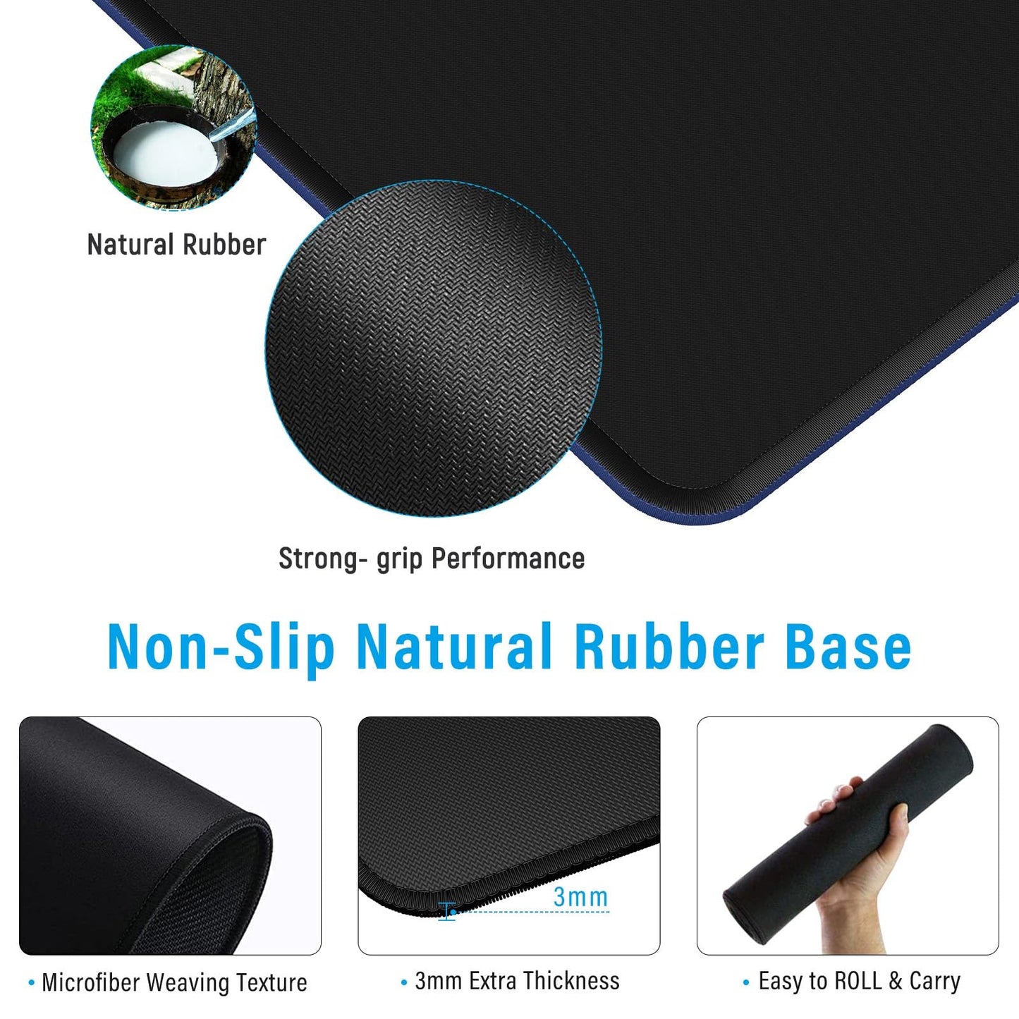 Anpollo Gaming Mouse Mat XXL 900 x 400 x 3 mm Non-Slip Desk Mat Table Mat Multifunctional Office Mouse Mat, Type 1