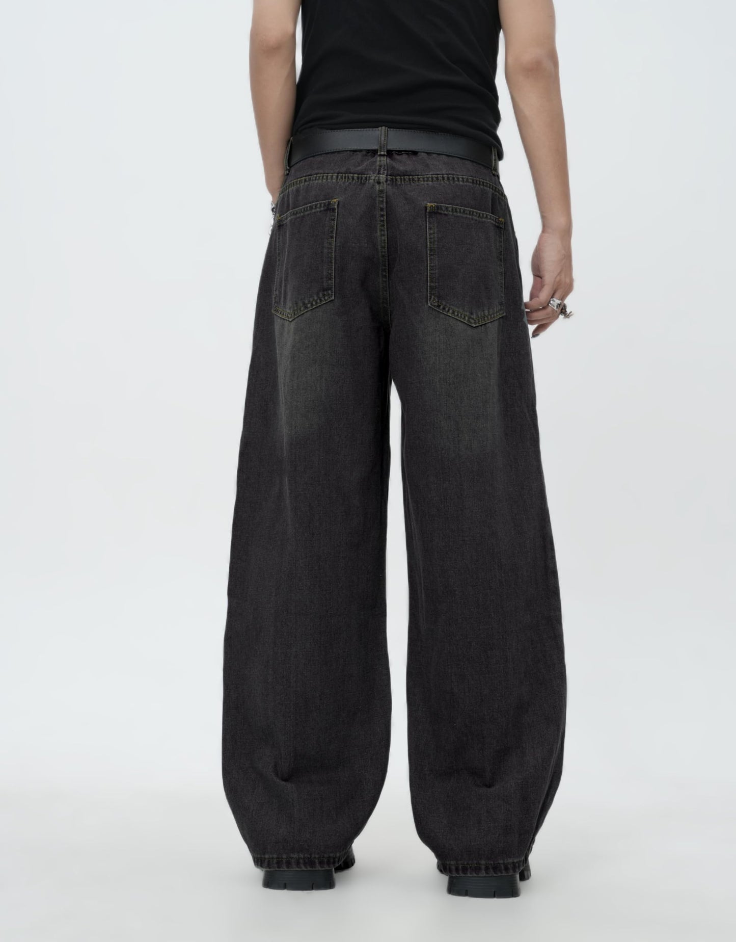 Zewool Men’s Diagonal Button Baggy Jeans
