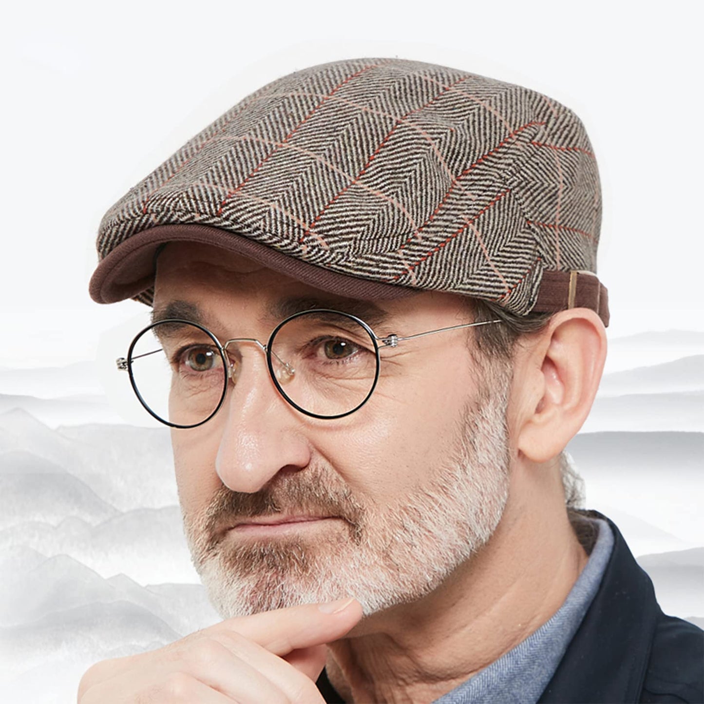 besbomig Schiebermütze Barret Flat Cap Schirmmütze für Herren Damen, Gatsby Newsboy Cap Baskenmützen Golfermütze, Frühling Herbst Winter, 55-59cm