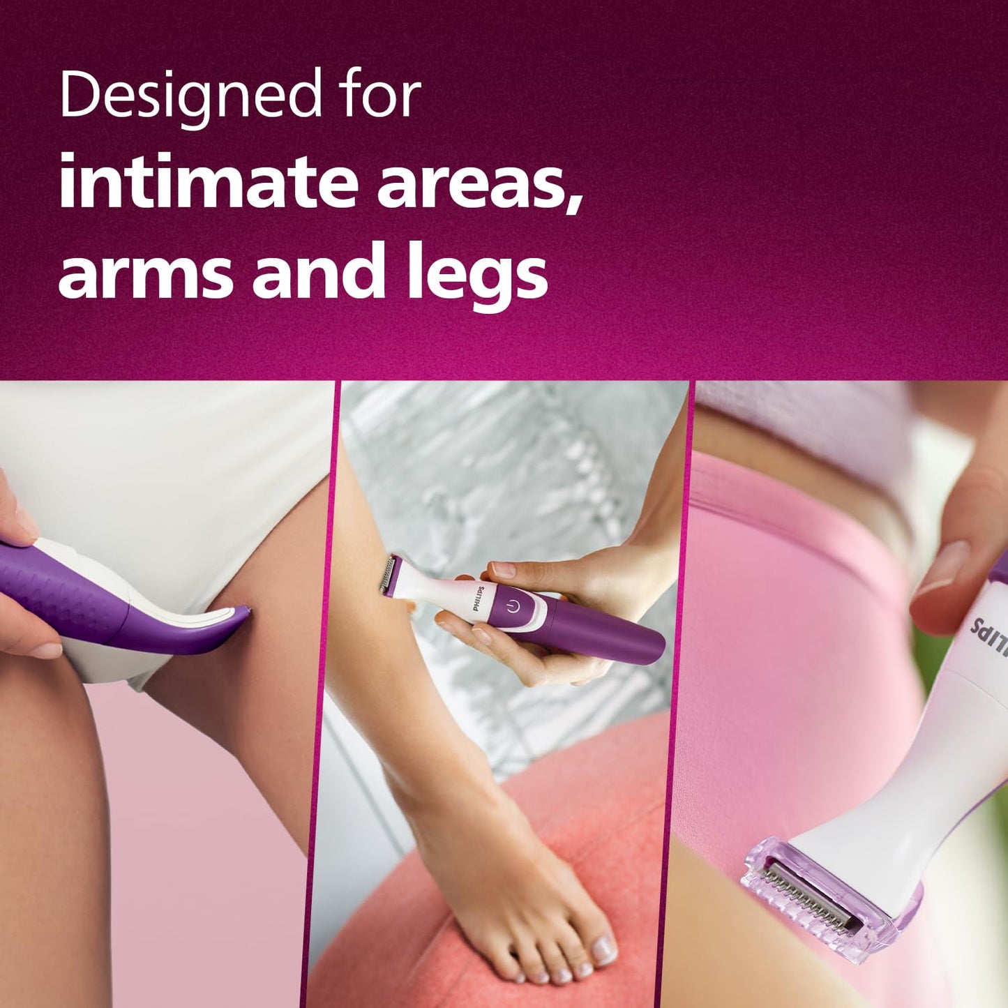 PHILIPS BRT383 / 15 3 in 1 Bikini Trimmer - 100% wasserdicht - Lila