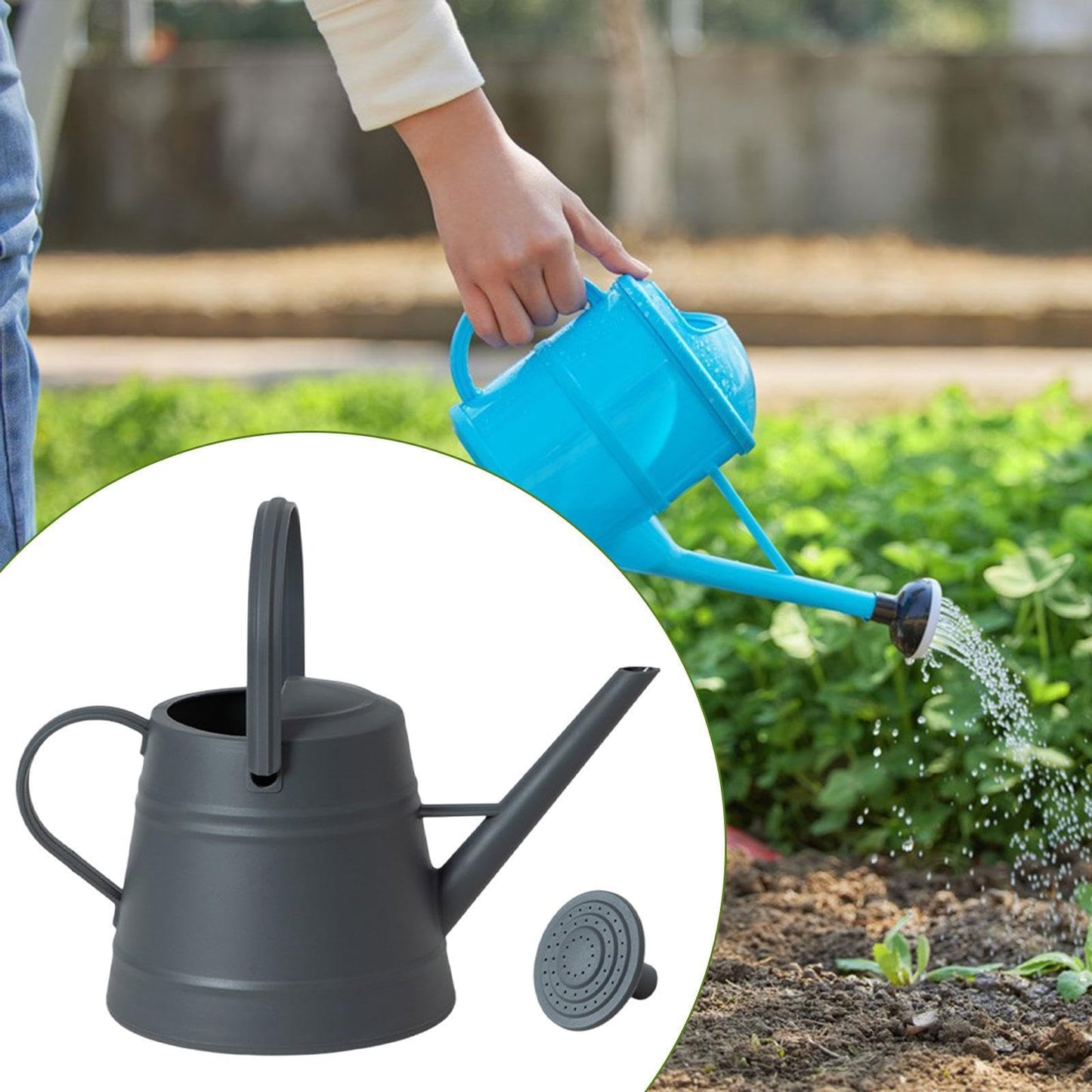 Sharplace Gießkanne Gartengießkanne Blumengießkanne Pflanzengießer aus Kunststoff mit abnehmbarem Zerstäuber und langem Auslauf Ideal für die Gartenbewässerung zu Hause