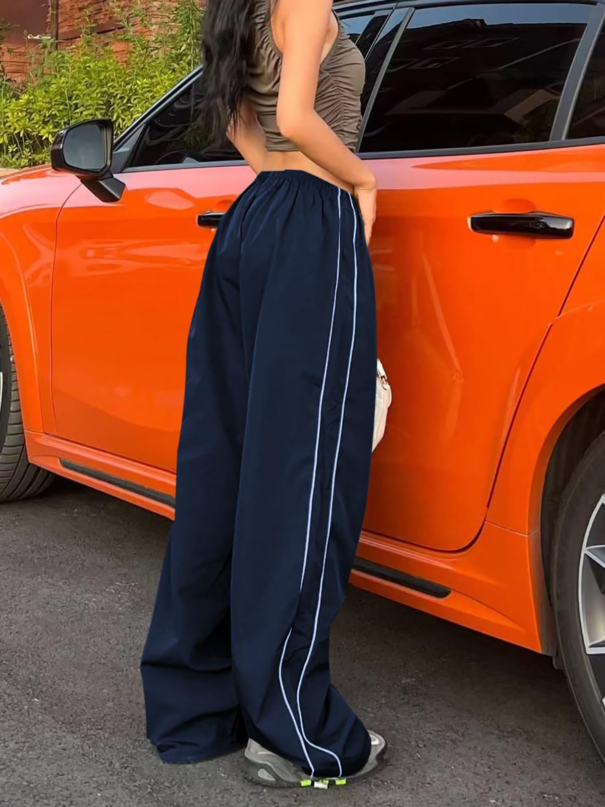 Y2K Women’s Parachute Track Pants – Baggy Cargo Pants