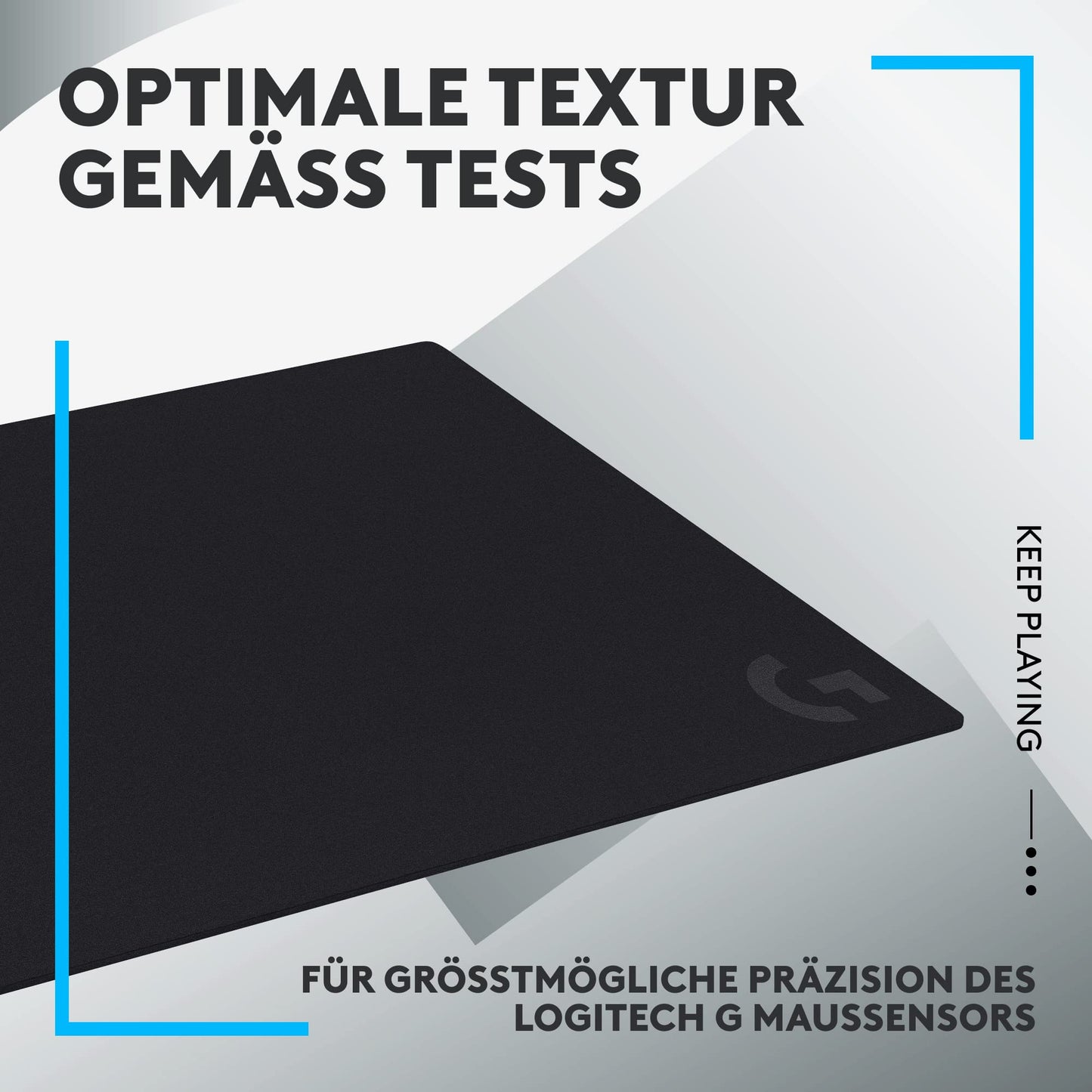Logitech G G240 Stoff-Gaming-Mauspad, optimiert für Gaming-Sensoren, mäßige Oberflächenreibung, rutschfeste Mausmatte, Mac- und PC-Gaming-Zubehör, 340 x 280 x 1 mm