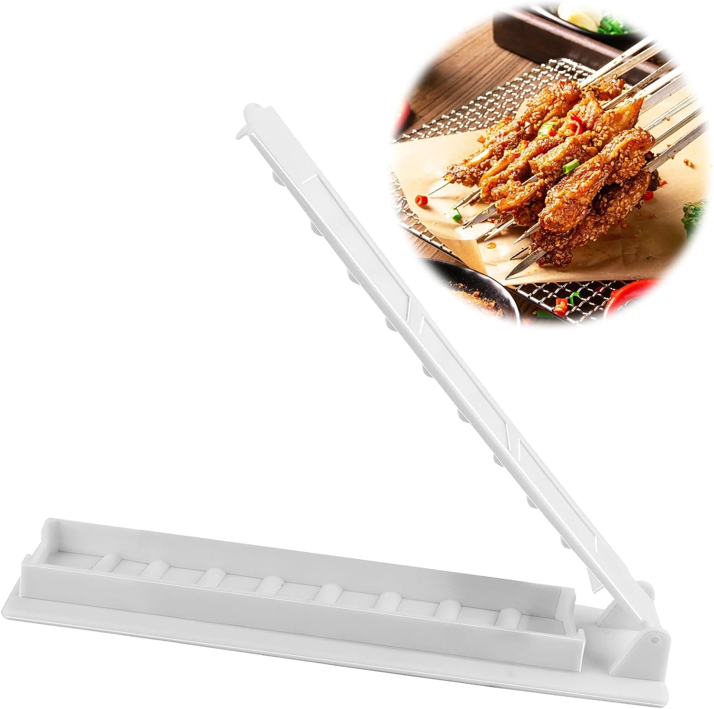 Kebab Maker, 11 Zoll Lange Pressform, Dicker Kunststoff Manuelle Kebab Form,Türkischer Schaschlik, Kebab Maker und Kabob Spieße, Kebab Maker Presse Weiß, Kebab Maker Machine für Grillen Picknick