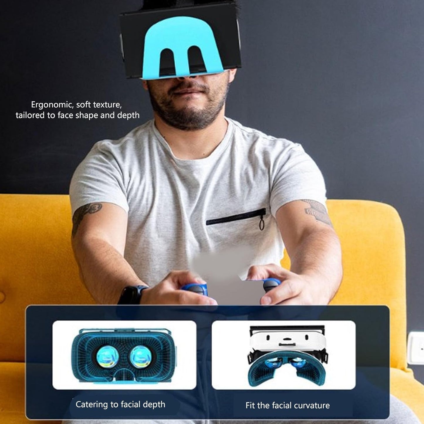 Bewinner Switch VR Headset, 3D Glasses Headset Helmets, Universal VR Set, Glasses Goggle Bundle with Adjustable HD Lenses for Switch Switch OLED