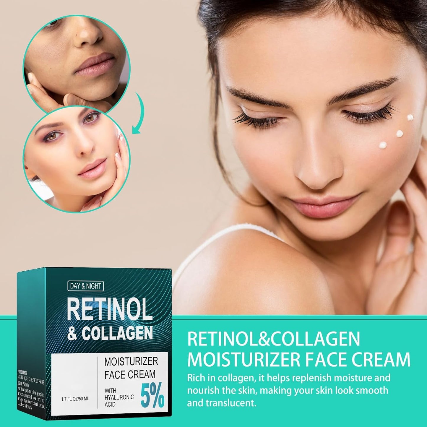 Retinol Moisturizing Cream – Anti-Aging Day & Night Face Cream