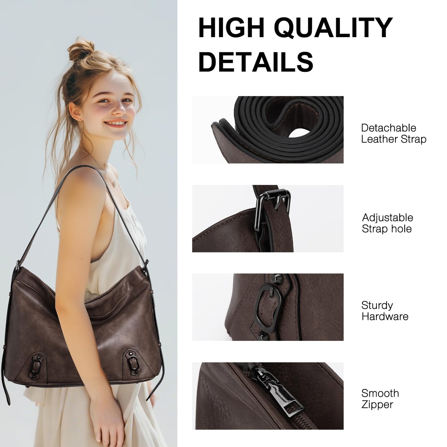 Chase Chic Women's Handbag – Leather Crossbody & Shopper Hobo Bag Set