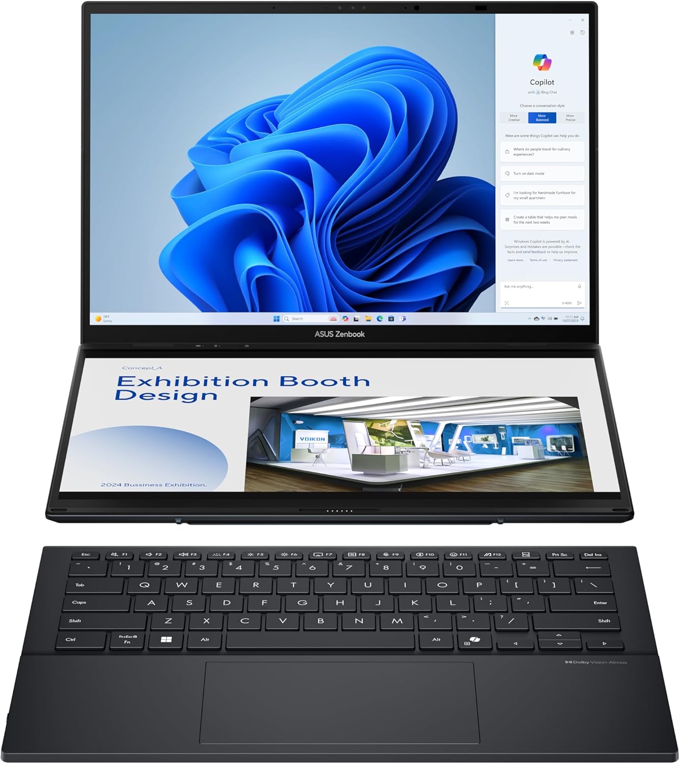 ASUS Zenbook Duo OLED, 14" WUXGA 16:10, Ultra 9, 16GB RAM, 1TB SSD