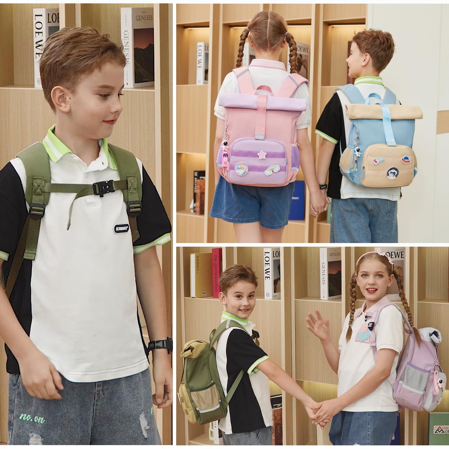 Travistar Rolltop Kids Backpack for Girls