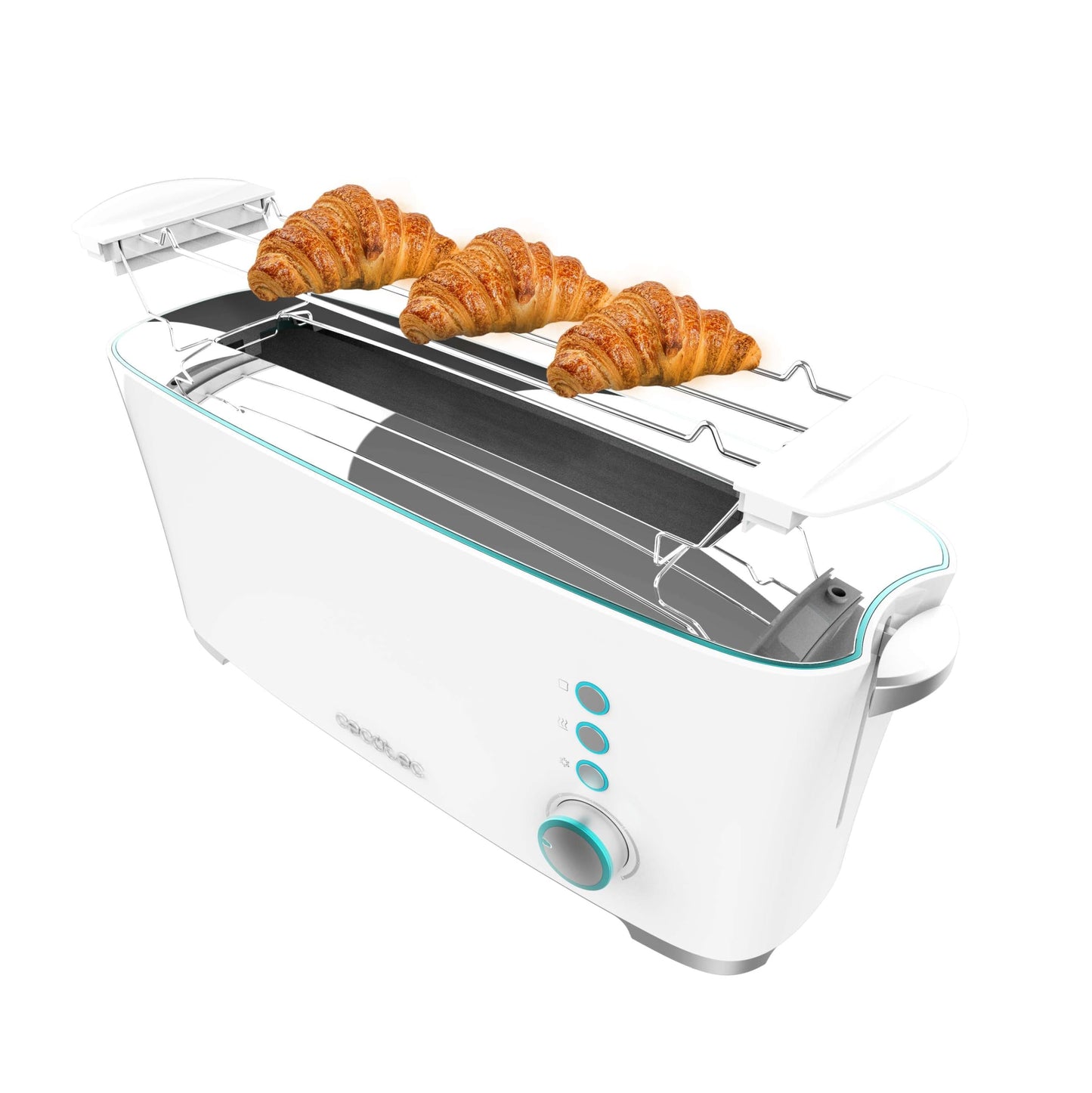 Cecotec Toaster Toast&Taste Extra B, 1000W Leistung, Doppel-Langschlitz für 2 Toasts, XL-Schlitz, Automatische Abschaltung und Pop-up-Funktion, Krümelablage, Obere Stäbe, Selbstzentrierung