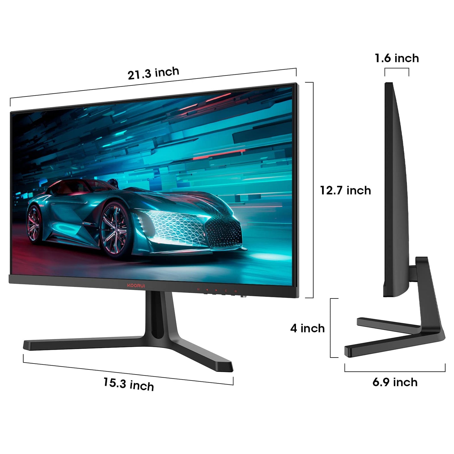 KOORUI Gaming Monitor 27 Zoll, 170Hz, IPS, 2K QHD(2560 x 1440p), HDR 400, 1ms, Adaptive Sync, DisplayPort, HDMI, 100% sRGB, Höhenverstellbar, Augenpflege, VESA 75x75