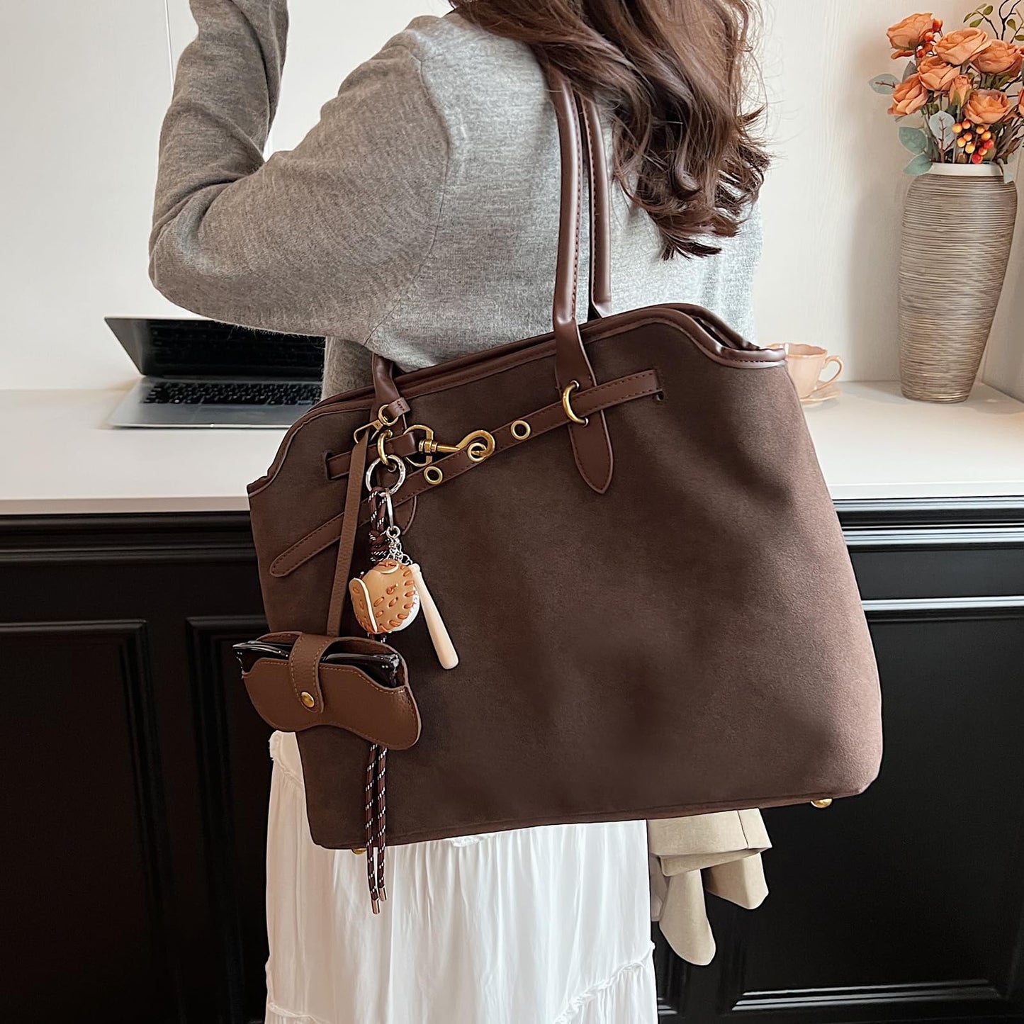 Unisoul Suede Handbag for Women