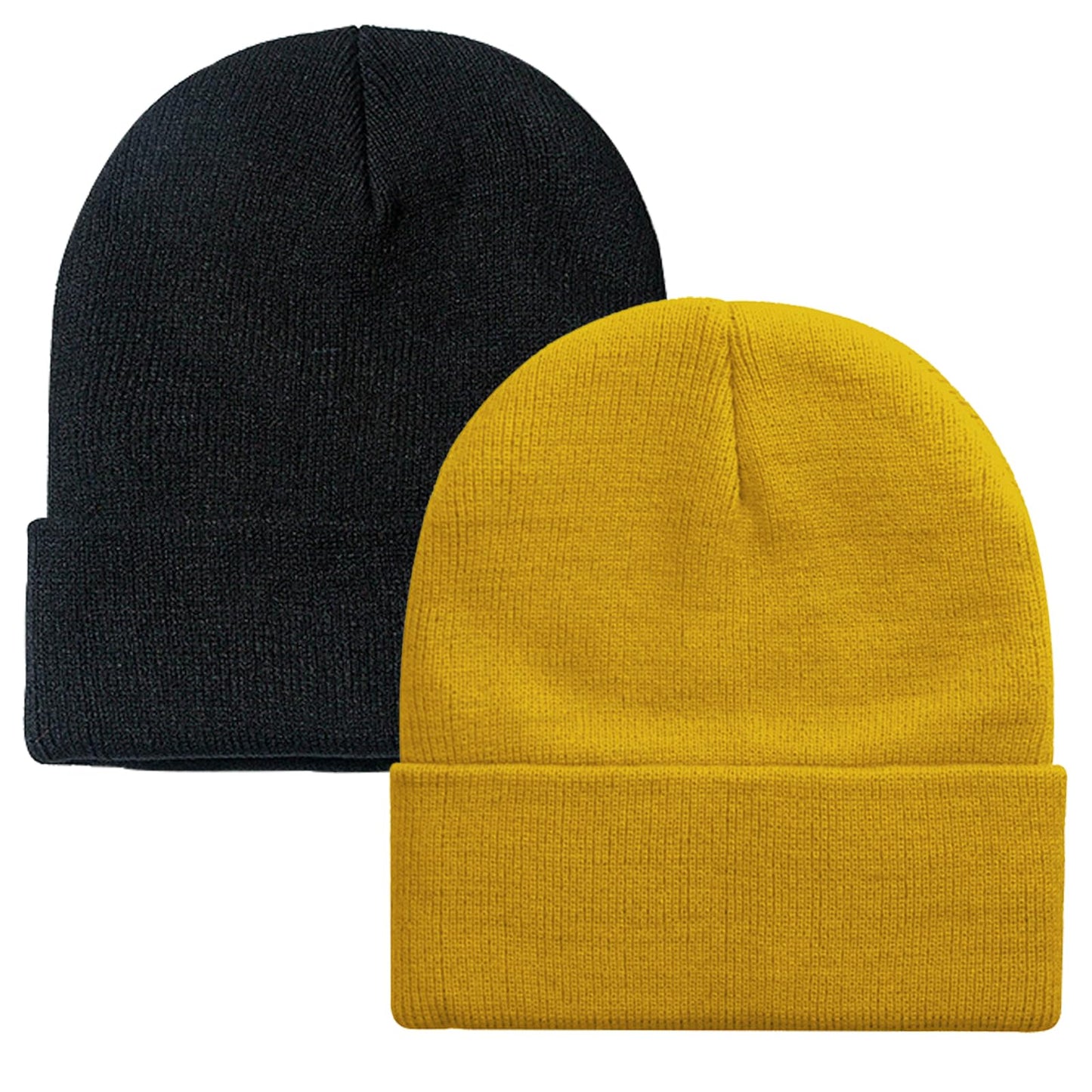 ZOORON 1&2 Pack Beanie for Men Women Slouchy Beanie Hats Winter Knit Caps Soft Ski Hat Unisex