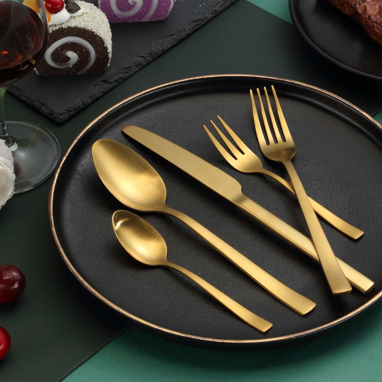 BEWOS Besteck Set für 6 Personen, 30 teilig Essbesteck Set inkl. Messer, Gabel, Löffel, Besteck Edelstahl Spiegelpoliert, Spülmaschinenfest