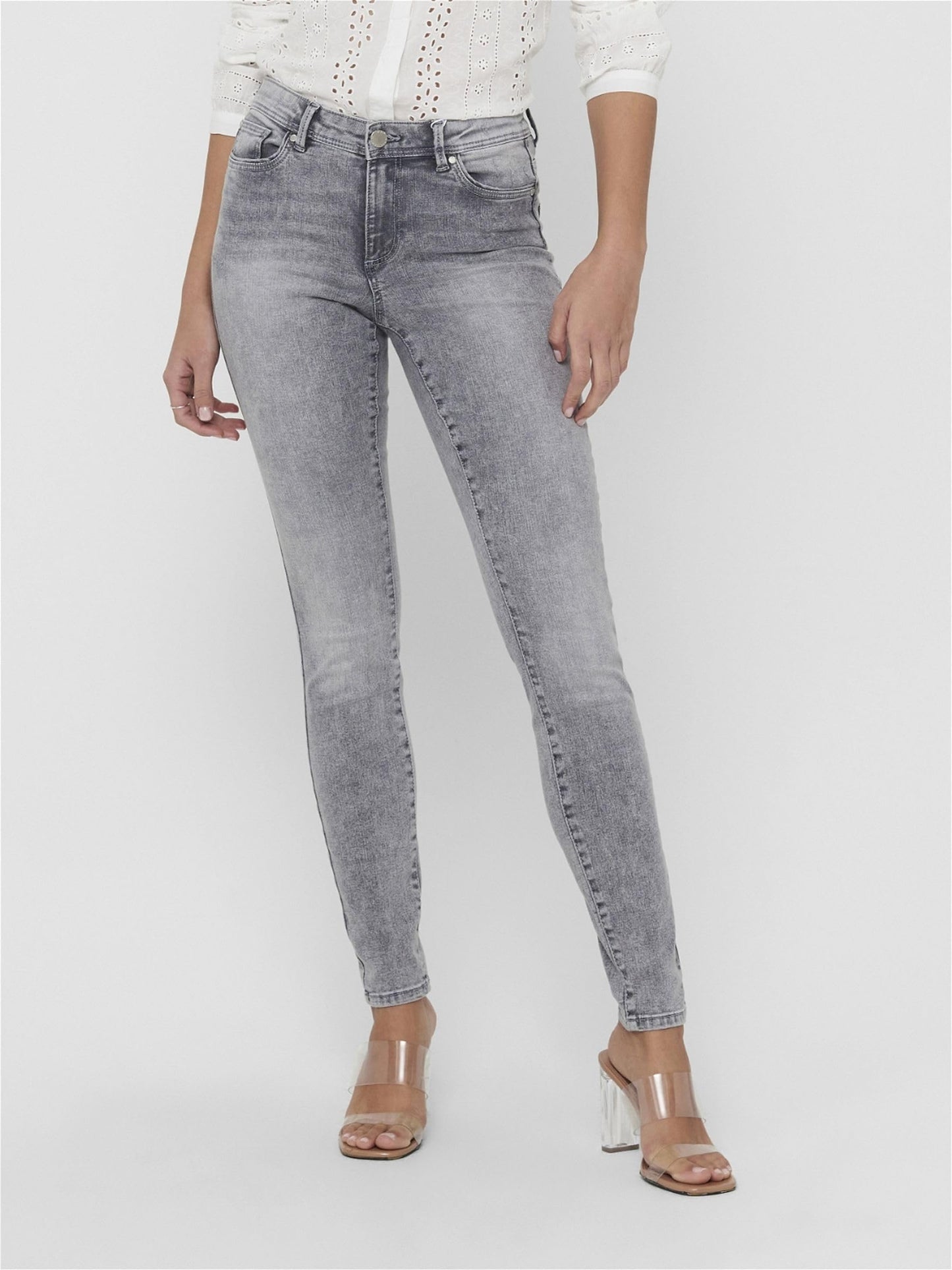 ONLY Women’s ONLWAUW Mid-Rise Skinny Fit Jeans