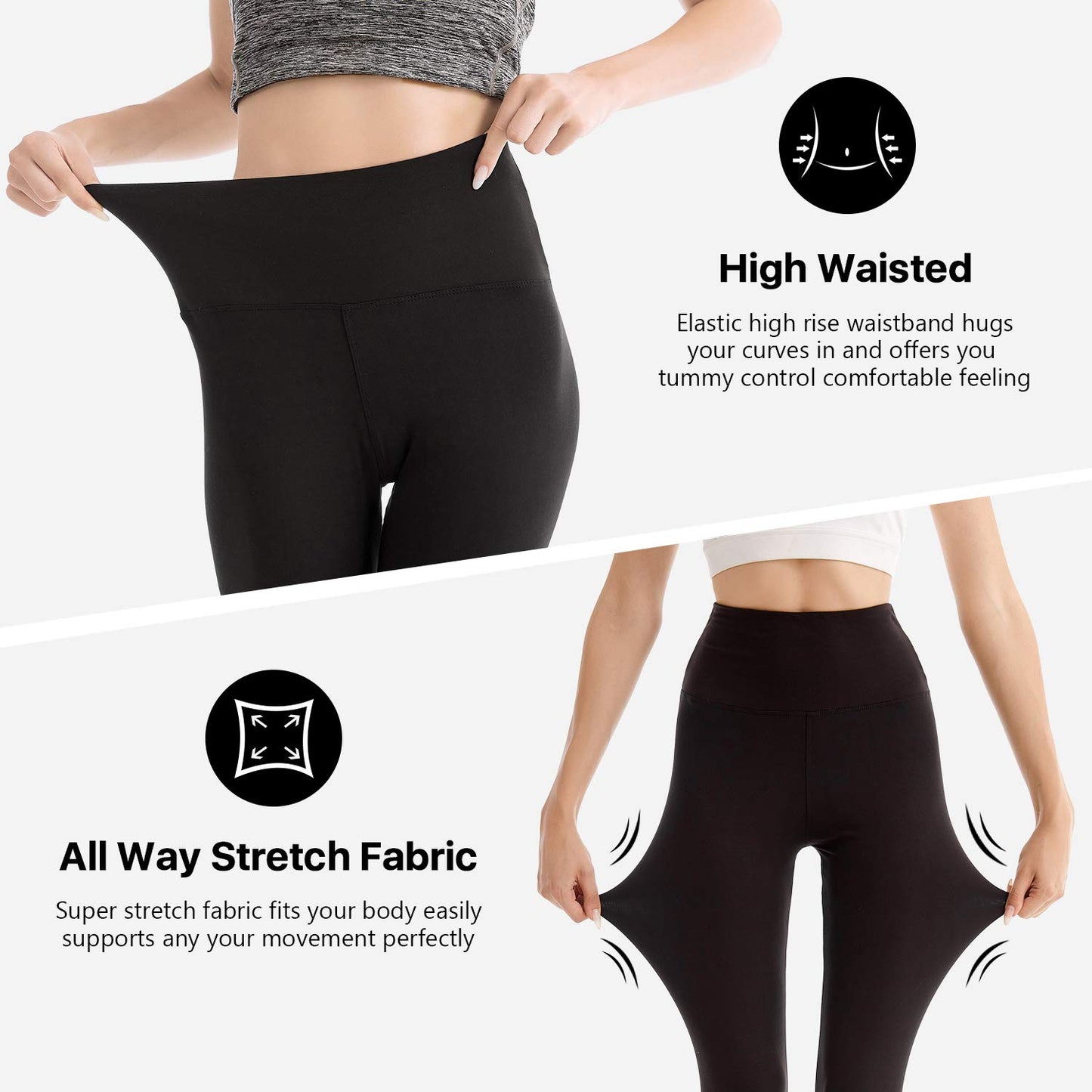 SINOPHANT 2-Pack High Waist Leggings for Women