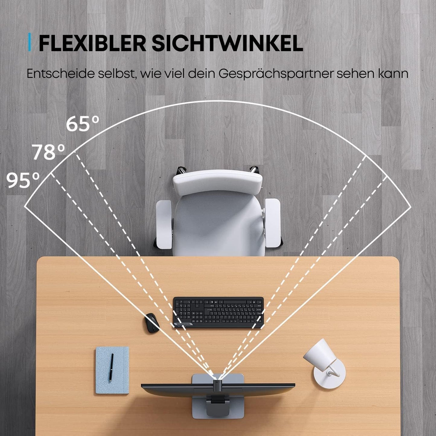 Anker PowerConf C200 2K USB-Webcam, Webcam für Laptops, Mikrofone mit Geräuschunterdrückung und K.I, Stereo-Mikrofone, Regulierbarer Sichtwinkel, Lichtkorrektur, Integrierte Kameraabdeckung