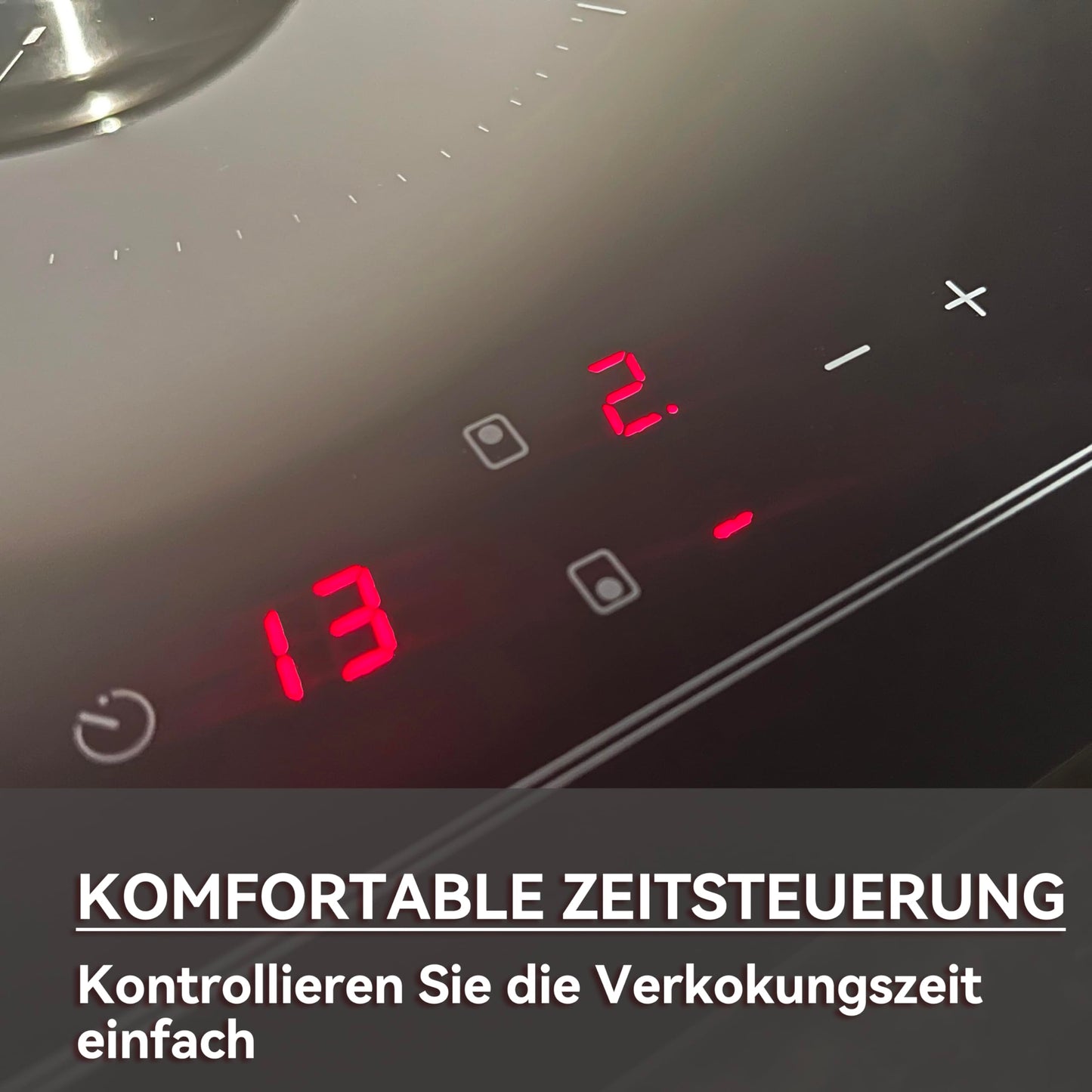 Hermitlux ceramic hob,Built-in 29 cm black glass ceramic electric hob,9 power levels,Sensor touch control, child lock, 1-99 minute timer,Suitable for all pots and pans